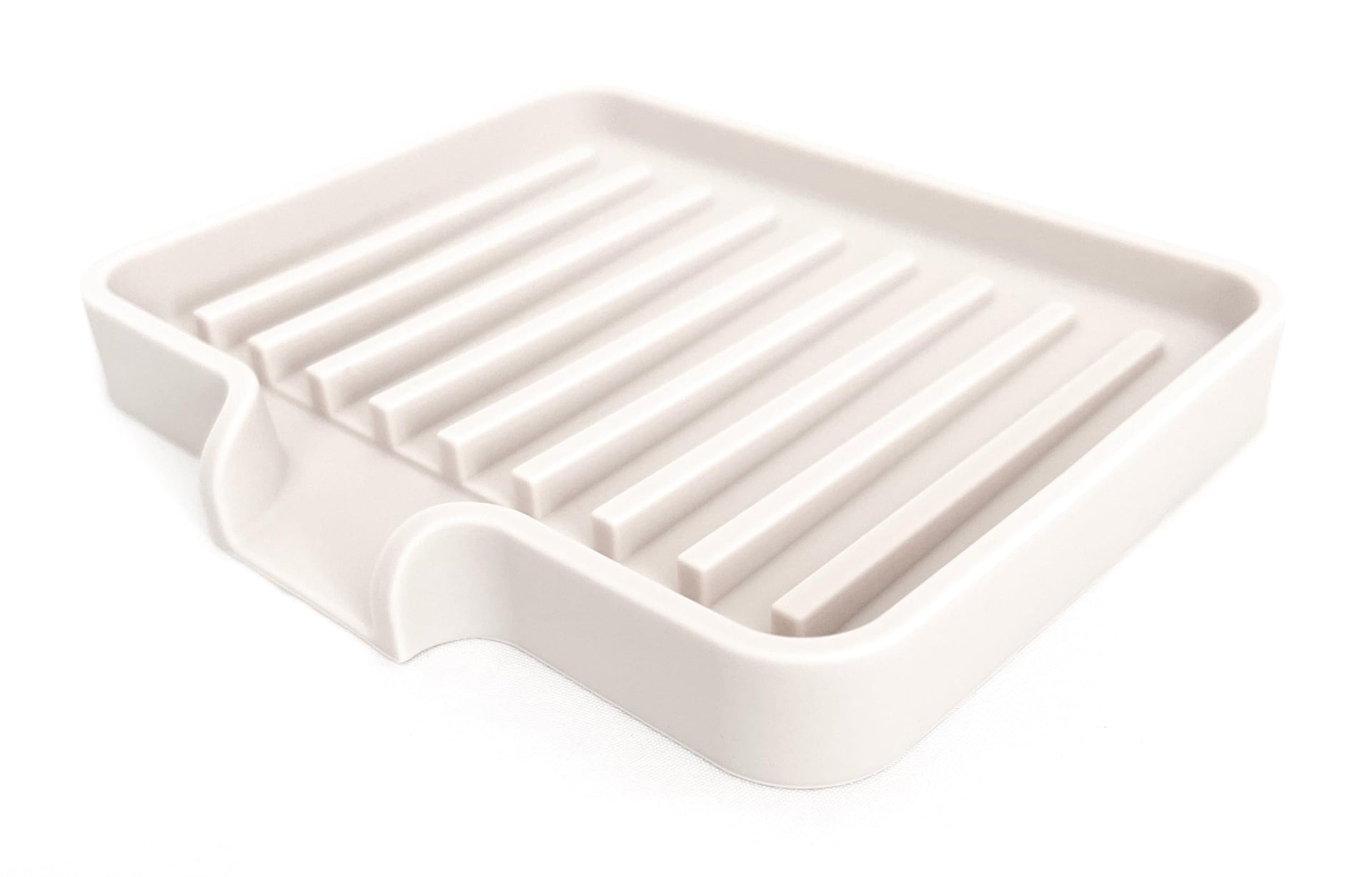 Silicone Soap Dish Tray and Sponge Holder with Drain Chute (2 Count)