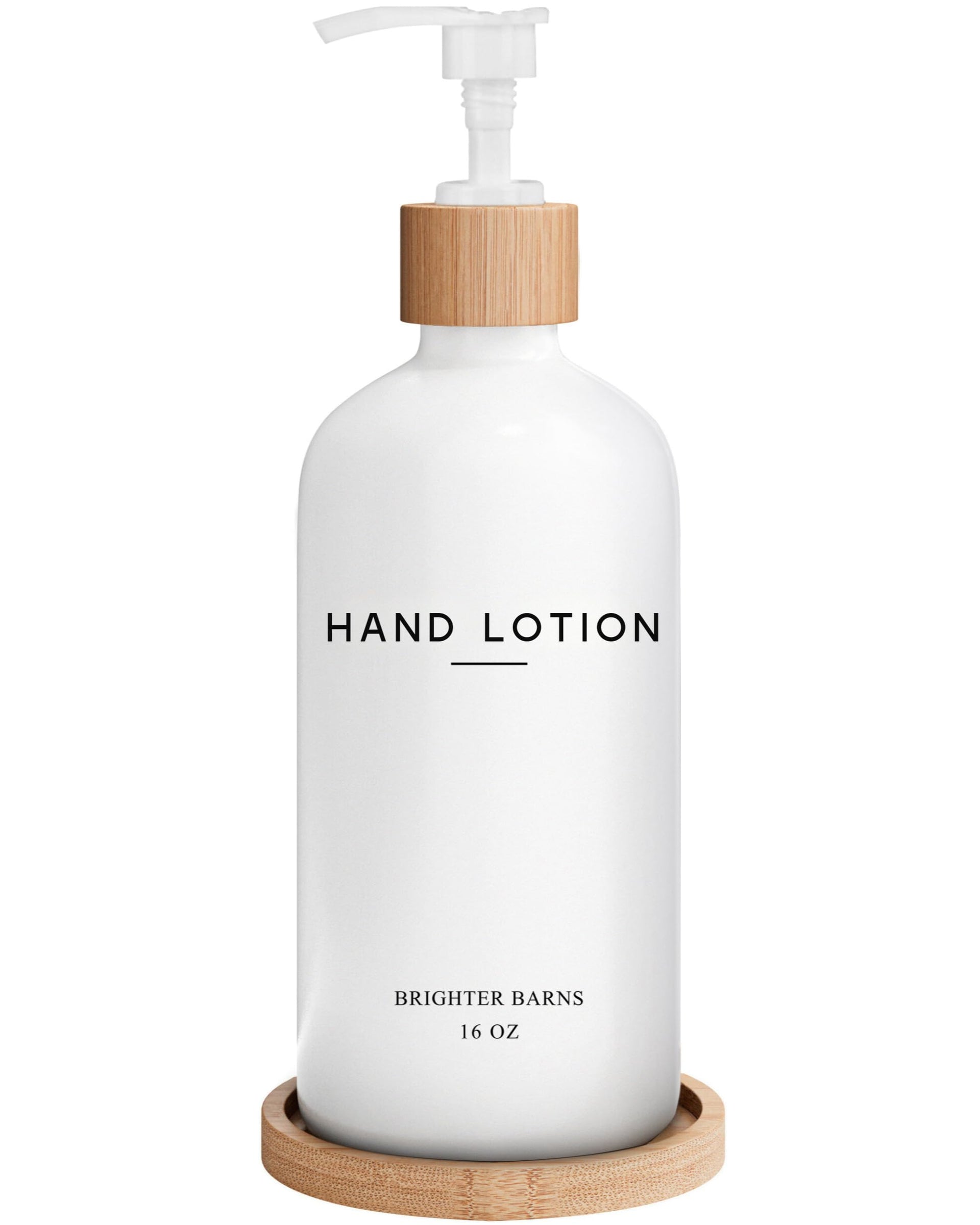 White Glass Lotion Dispenser with Pump Bathroom Set by Brighter Barns (3 Count)