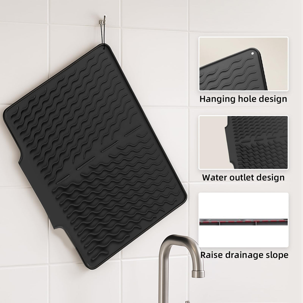 Dish drying mats for kitchen counter