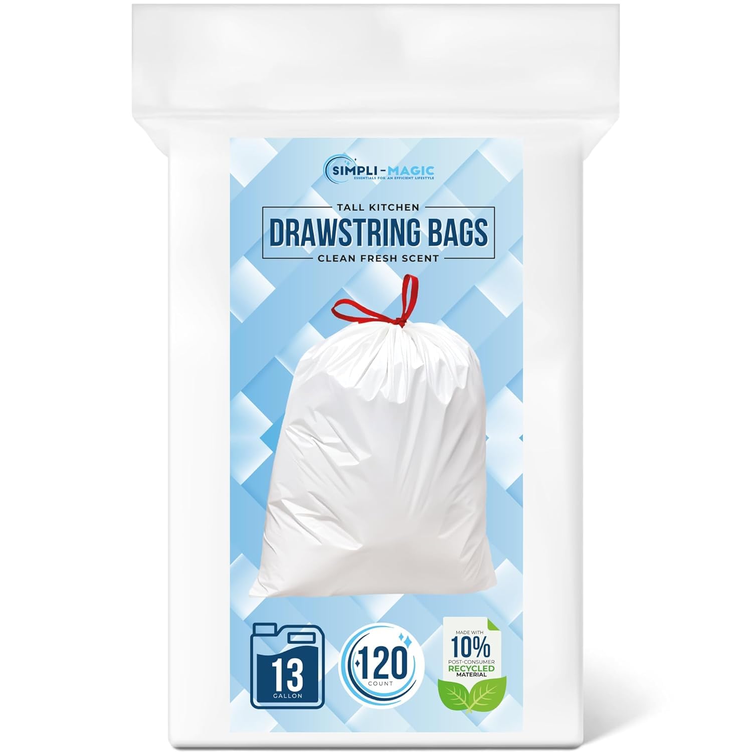13 Gallon Drawstring Trash Bags (120 Count)