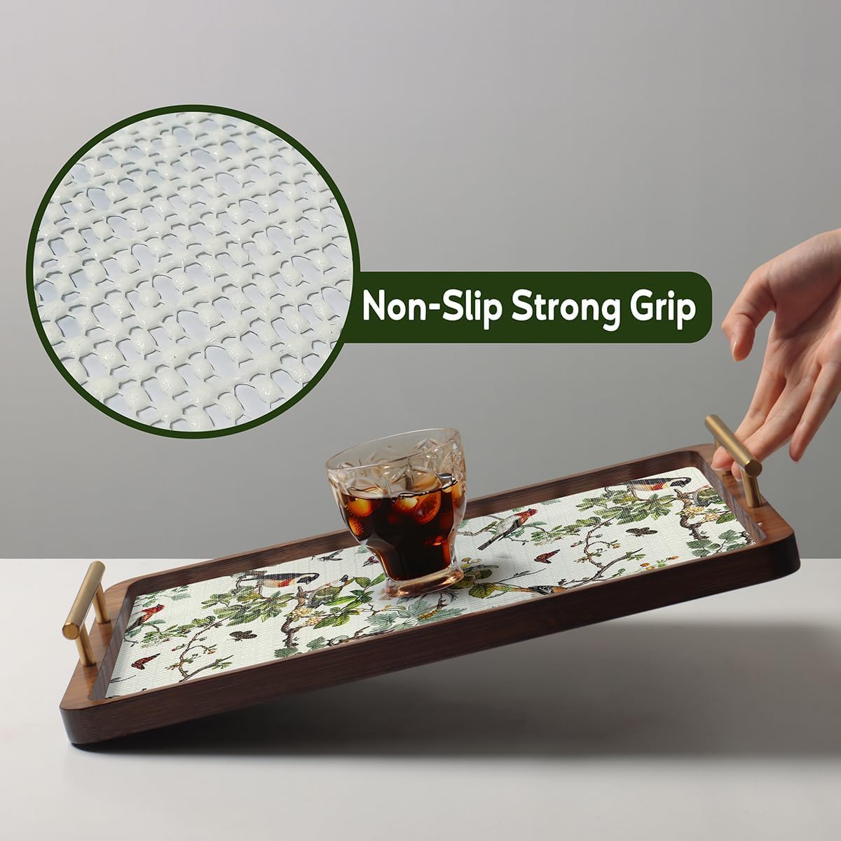 Non Adhesive Shelf Drawer Liner Floral Cabinet Liner for Shelves