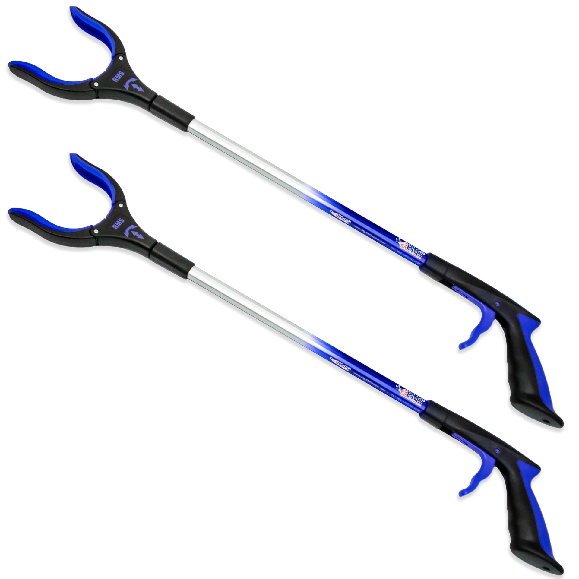 2 Pack 32 Inch Extra Long Grabbers Reachers with Rotating Jaw (2 Count)
