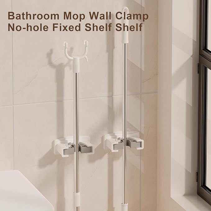 Multifunction Wall Mount Mop Clamp Water Rack Large Capacity Hangers Adjustable Clamp for Kitchens Large Capacity Clip