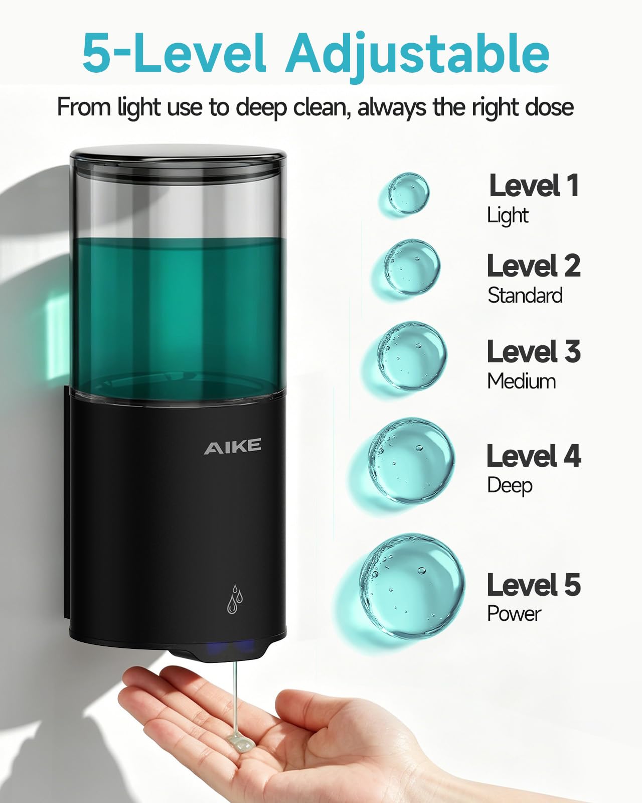 Automatic Soap Dispenser IPX7 Waterproof 13.5oz Matte Black