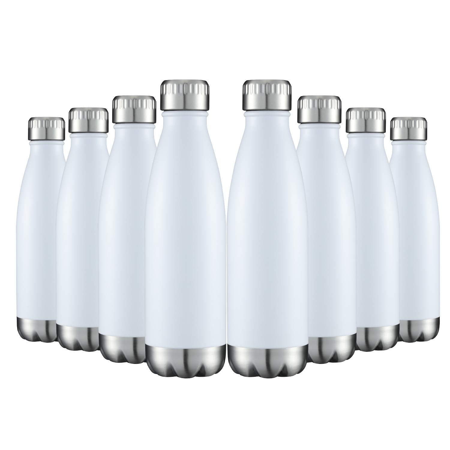 17oz Stainless Steel Water Bottles Bulk (8 Count)