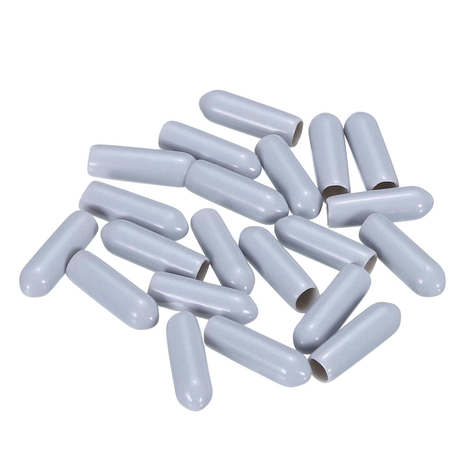 20pcs Rubber End Caps 4mm ID Vinyl PVC Round Tube Bolt Cap Cover Screw Thread Protectors Grey