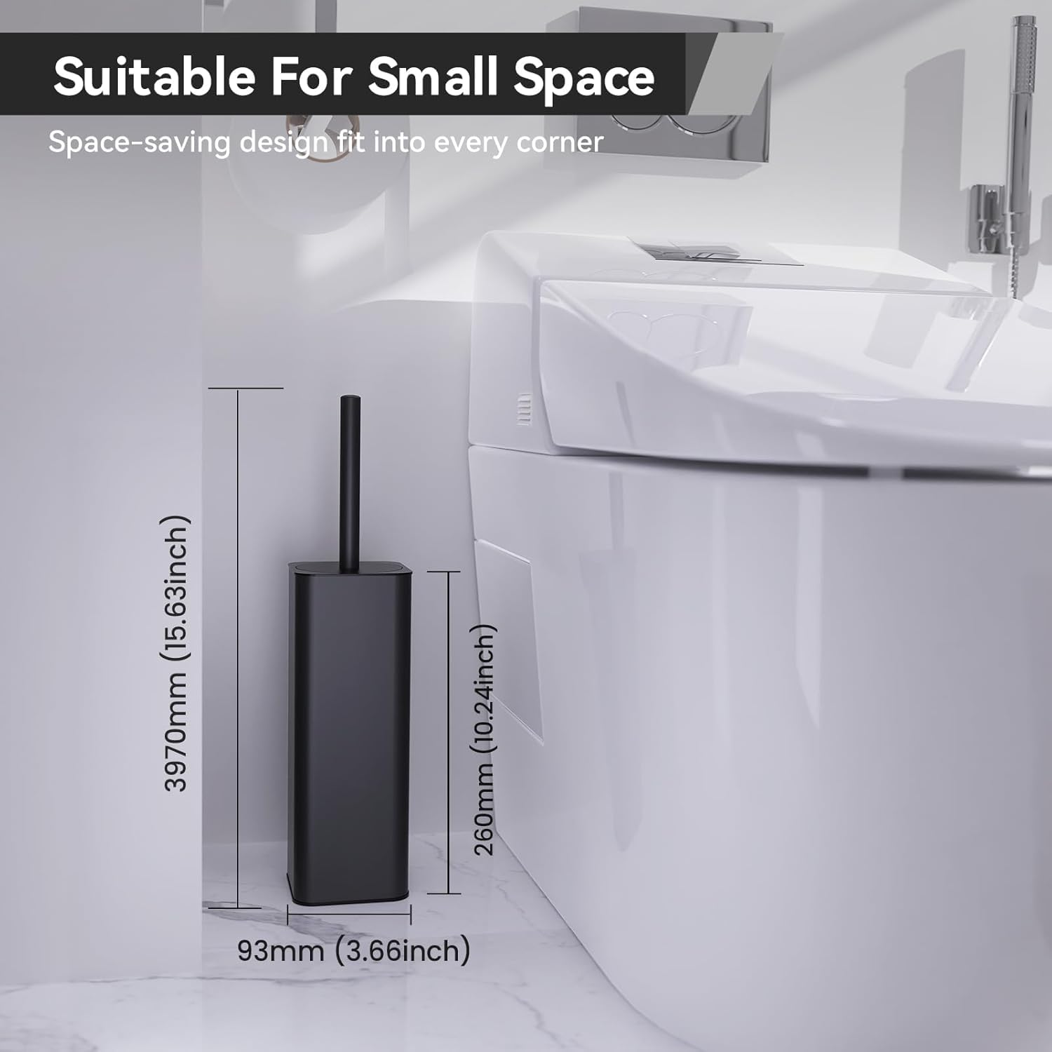 Toilet Bowl Brush and Holder for Bathroom