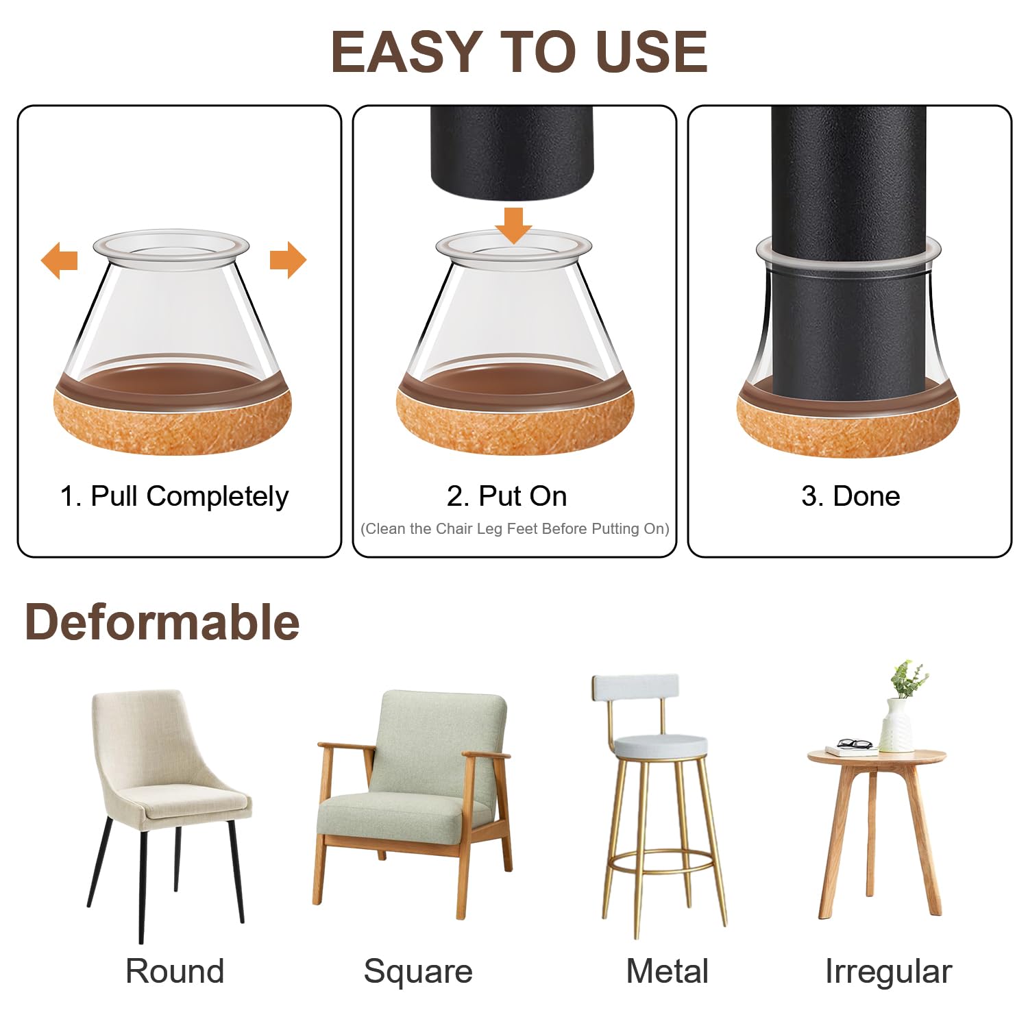 20 Pcs Chair Leg Floor Protectors for Hardwood Floors (20 Count)