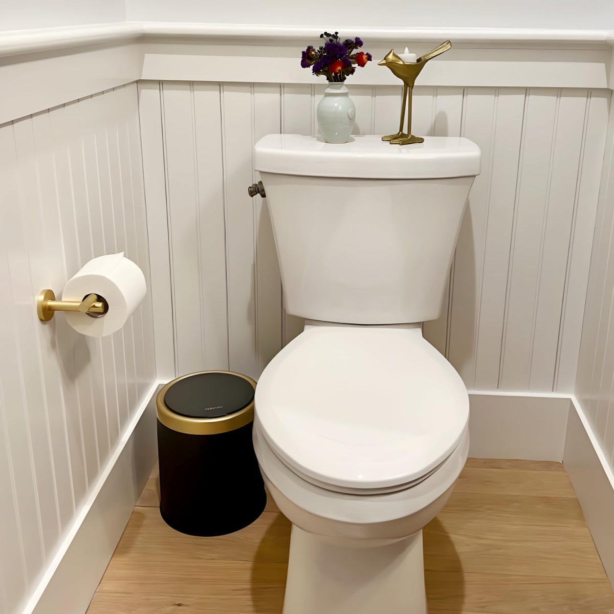 Automatic Bathroom Trash Can with Lid