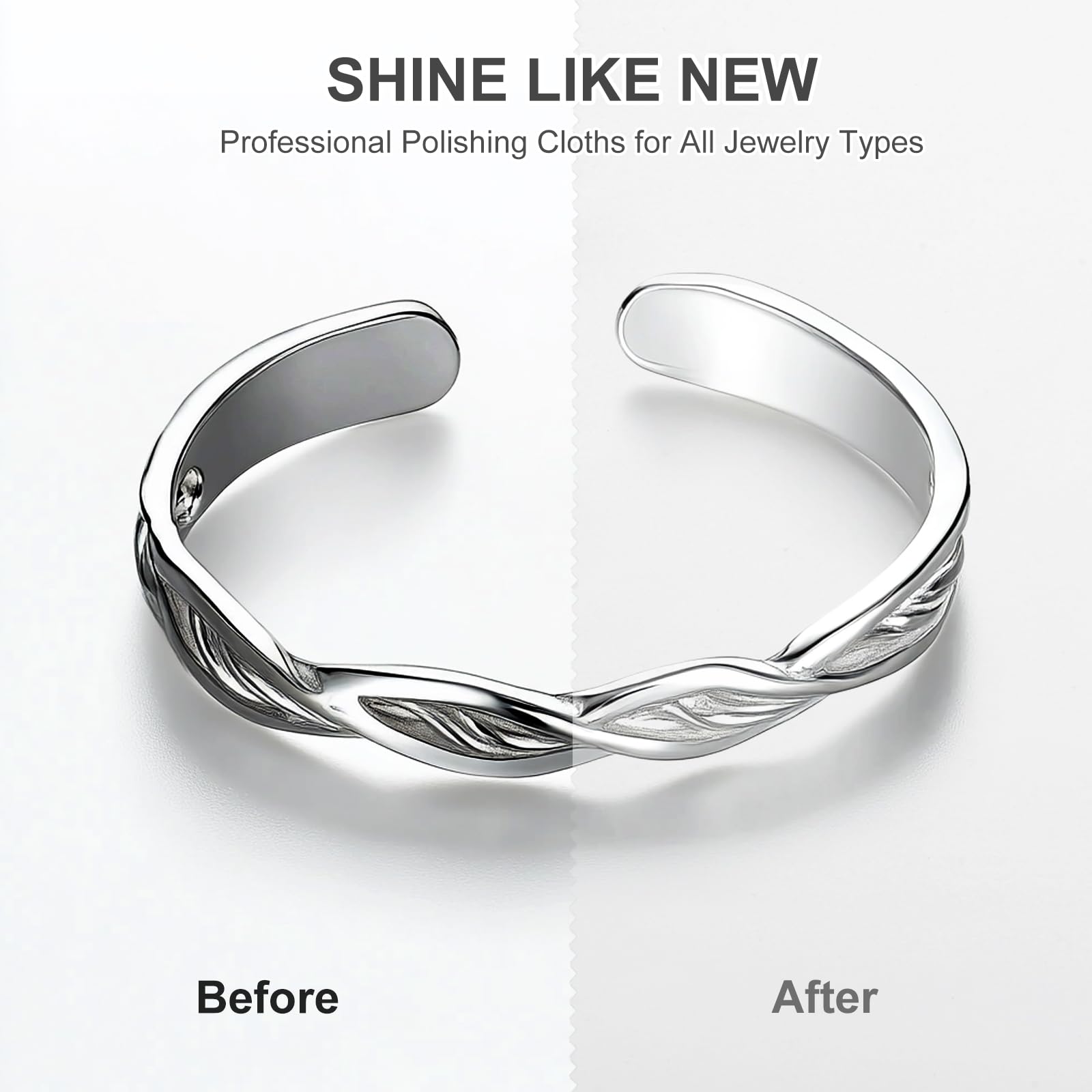 Jewelry Polishing Cloth 11.8x11.8 Inch Silver Polish Cleaning Cloths Jewelry Cleaner for Rings
