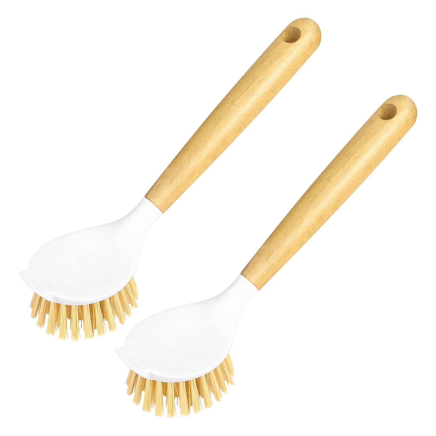 2 Pack Kitchen Scrub Brushes for Cleaning Dish Brush with Handle for Pans (2 Count)