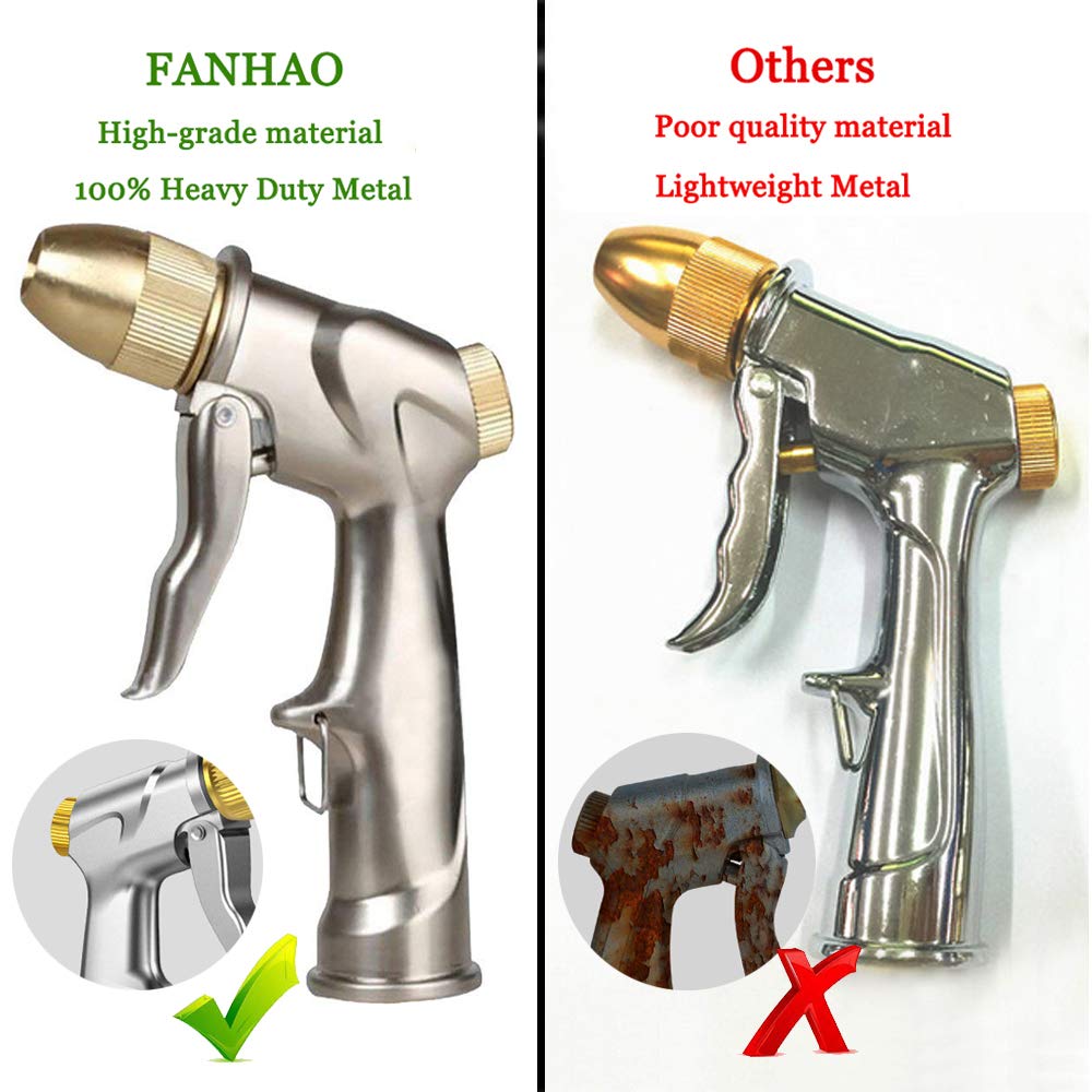 Upgraded 100% Metal Garden Hose Nozzle Heavy Duty