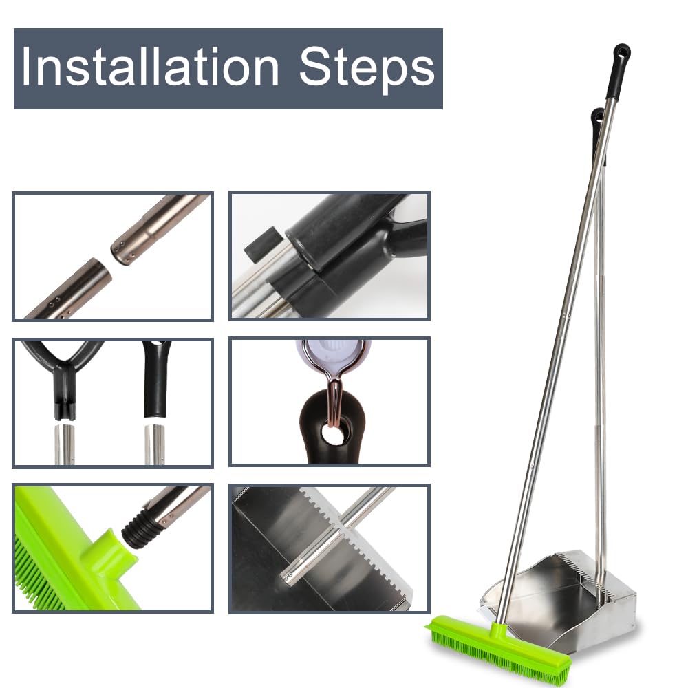Rubber Broom and Dustpan Set