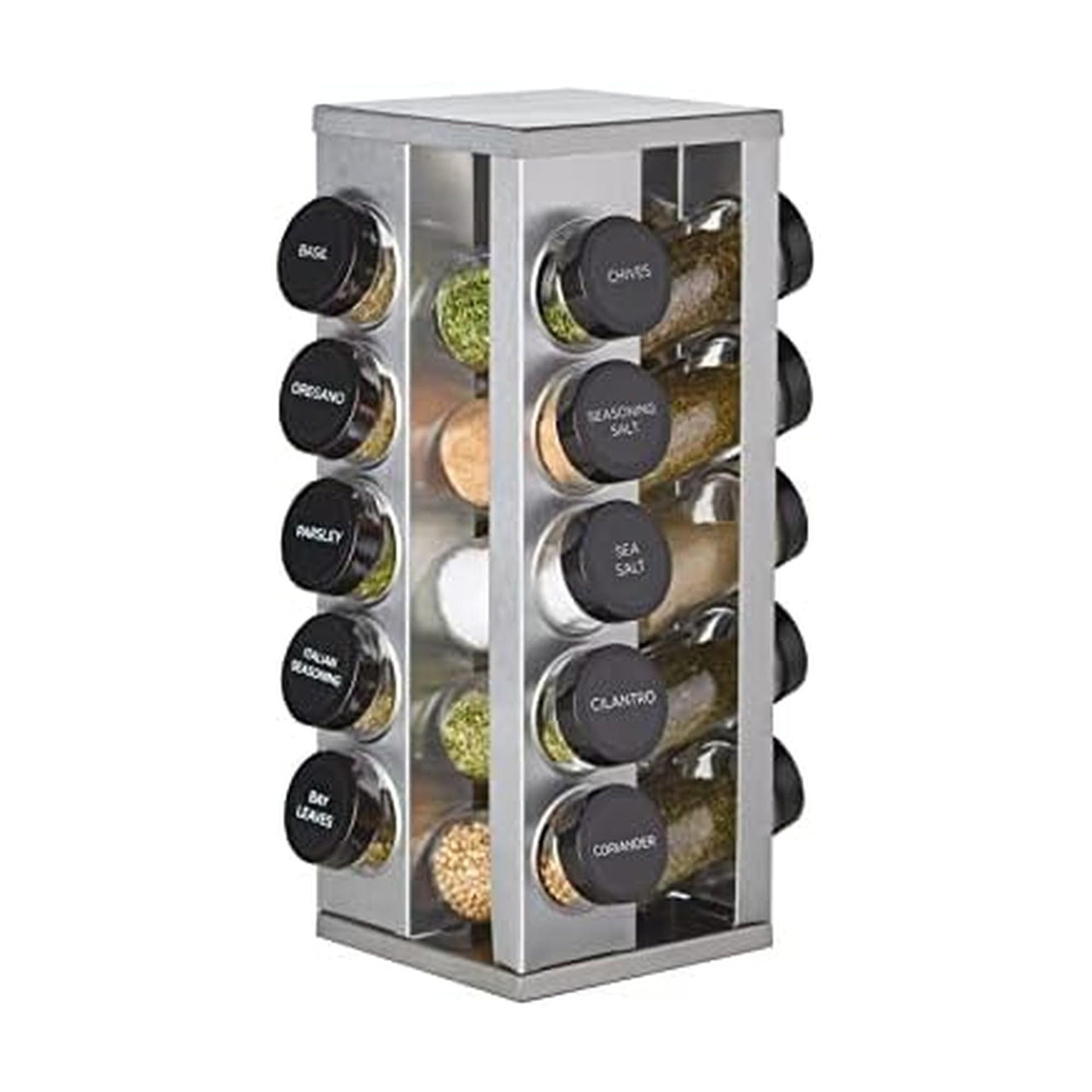 20 Jar Heritage Revolving Countertop Spice Rack Organizer with Spices Included
