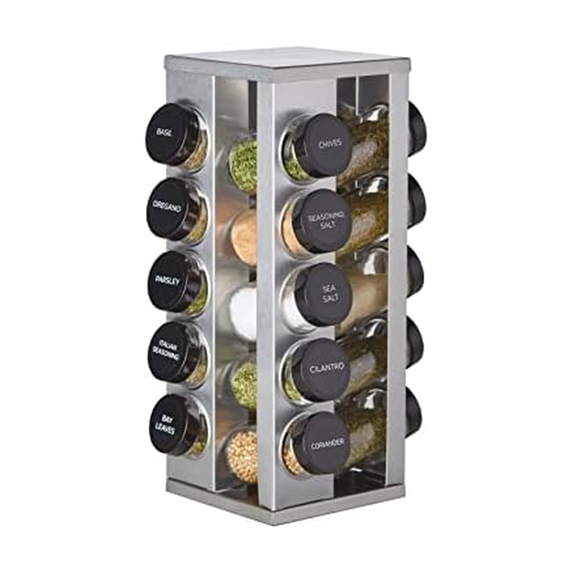 20 Jar Heritage Revolving Countertop Spice Rack Organizer with Spices Included