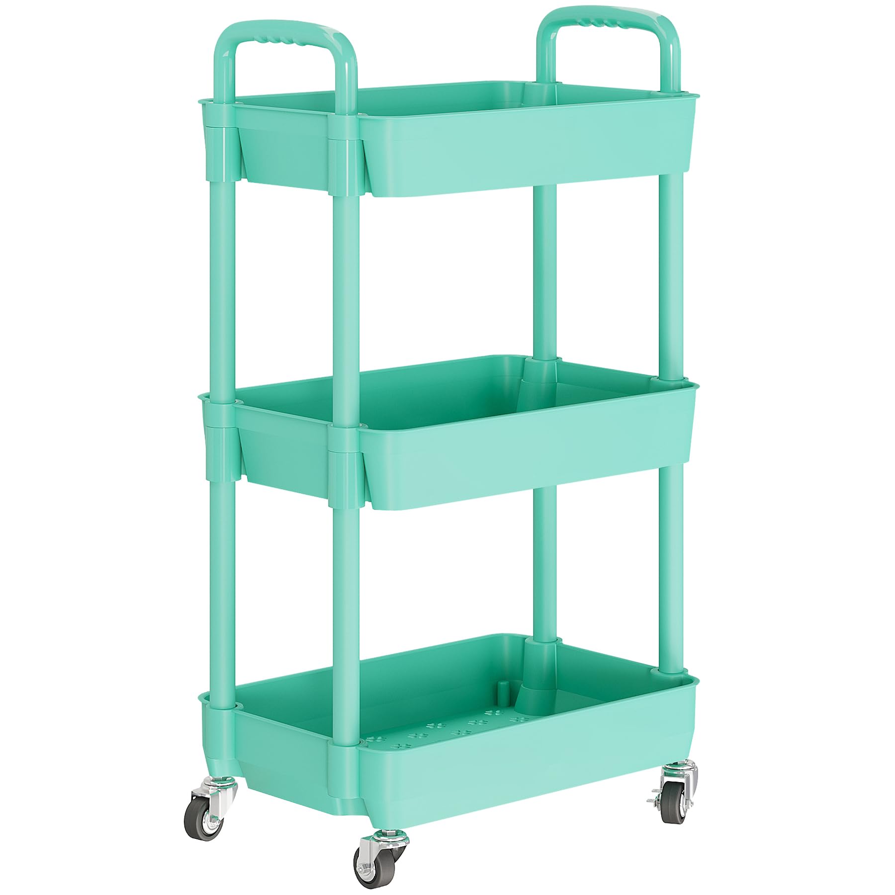 3 Tier Rolling Cart with Wheels (3 Count)