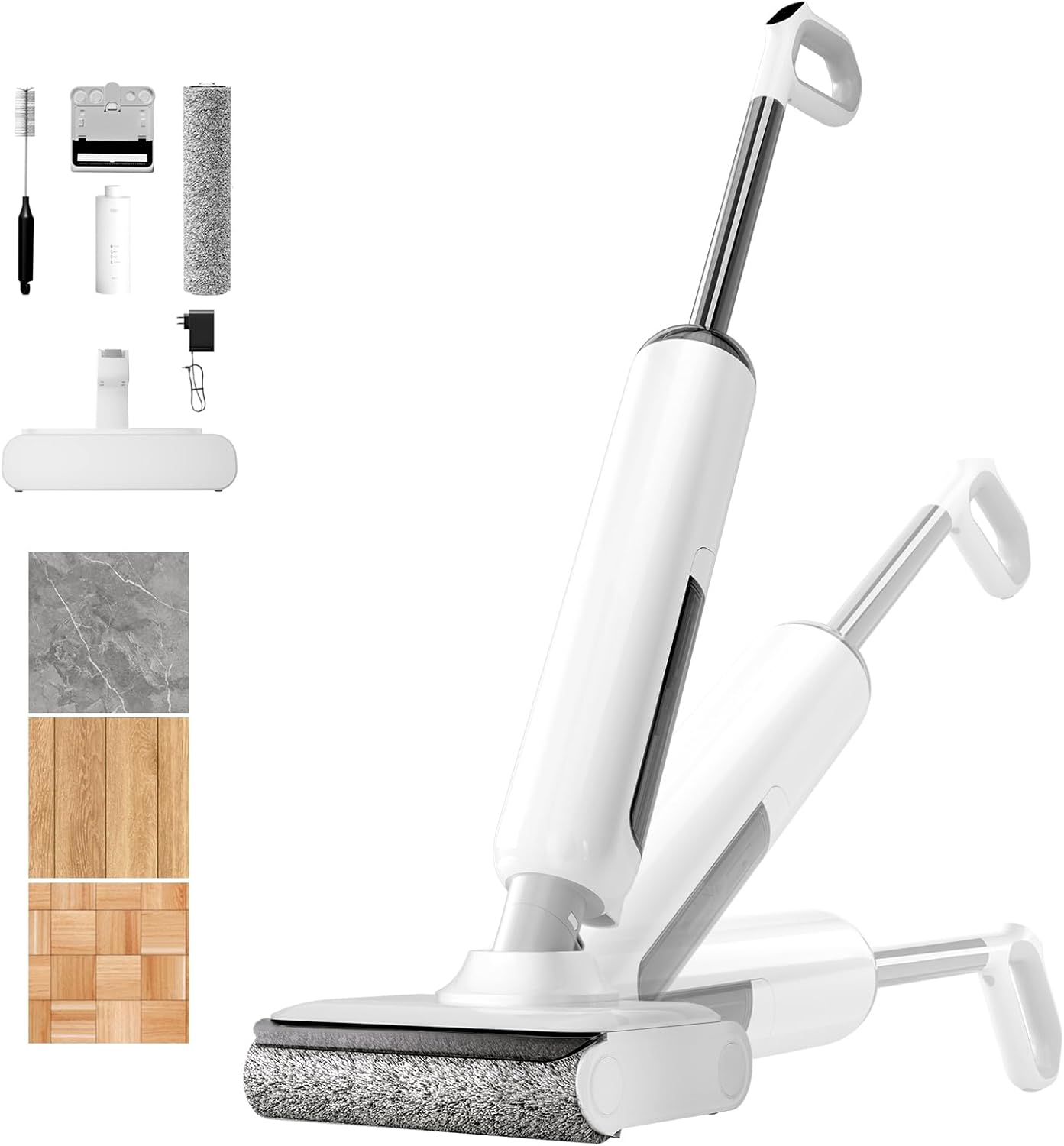 Wet Dry Vacuum Cleaner, 180°Lie-Flat Vacuum Mop All in One with Auto Self-Cleaning, Smart Floor Cleaner Machine for Hard Floor, 35 Mins Runtime, Edge Cleaning, Self-Propelled Vacuum Mop Combo - ModHome Supplies