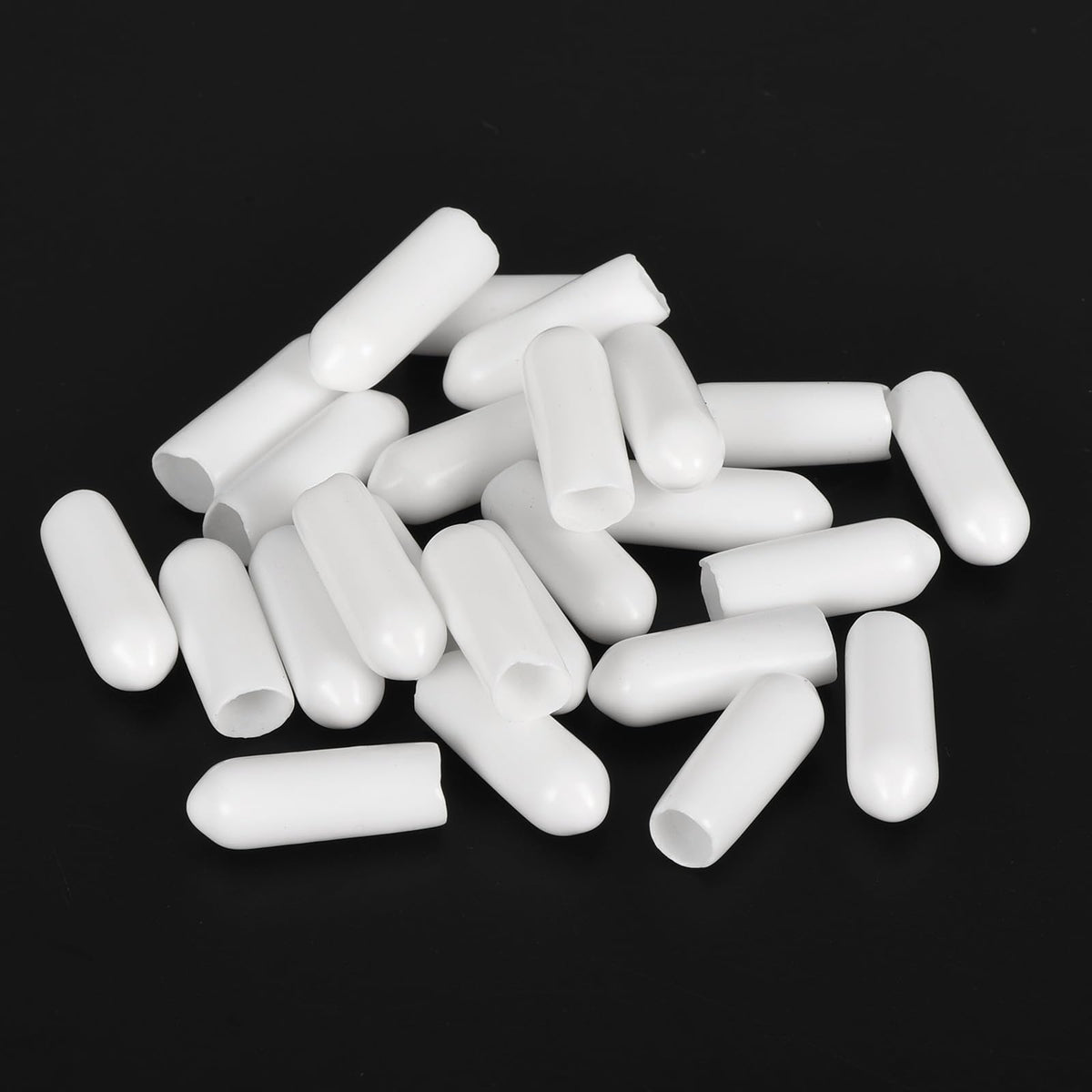 20pcs Rubber End Caps 5mm ID Vinyl Round End Cap Cover Screw Thread Protectors White