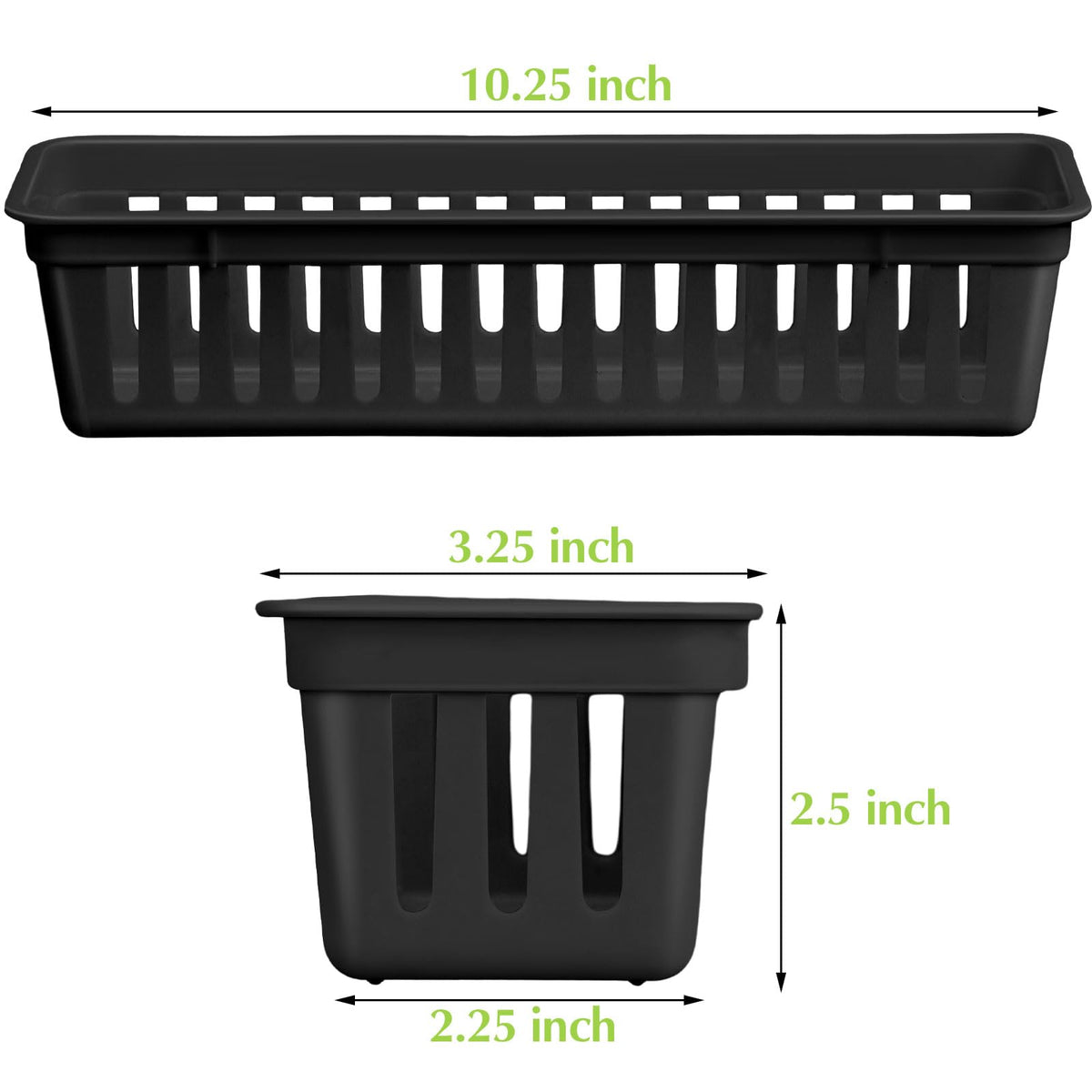 12 Pack Slim Plastic Storage Baskets Tray for Organizing 10.25x3.25x2.5 Inch Small Narrow Storage Bins Stackable Drawer Pencil Trays Holder for Desk Garage Cabinet Container (12 Count)