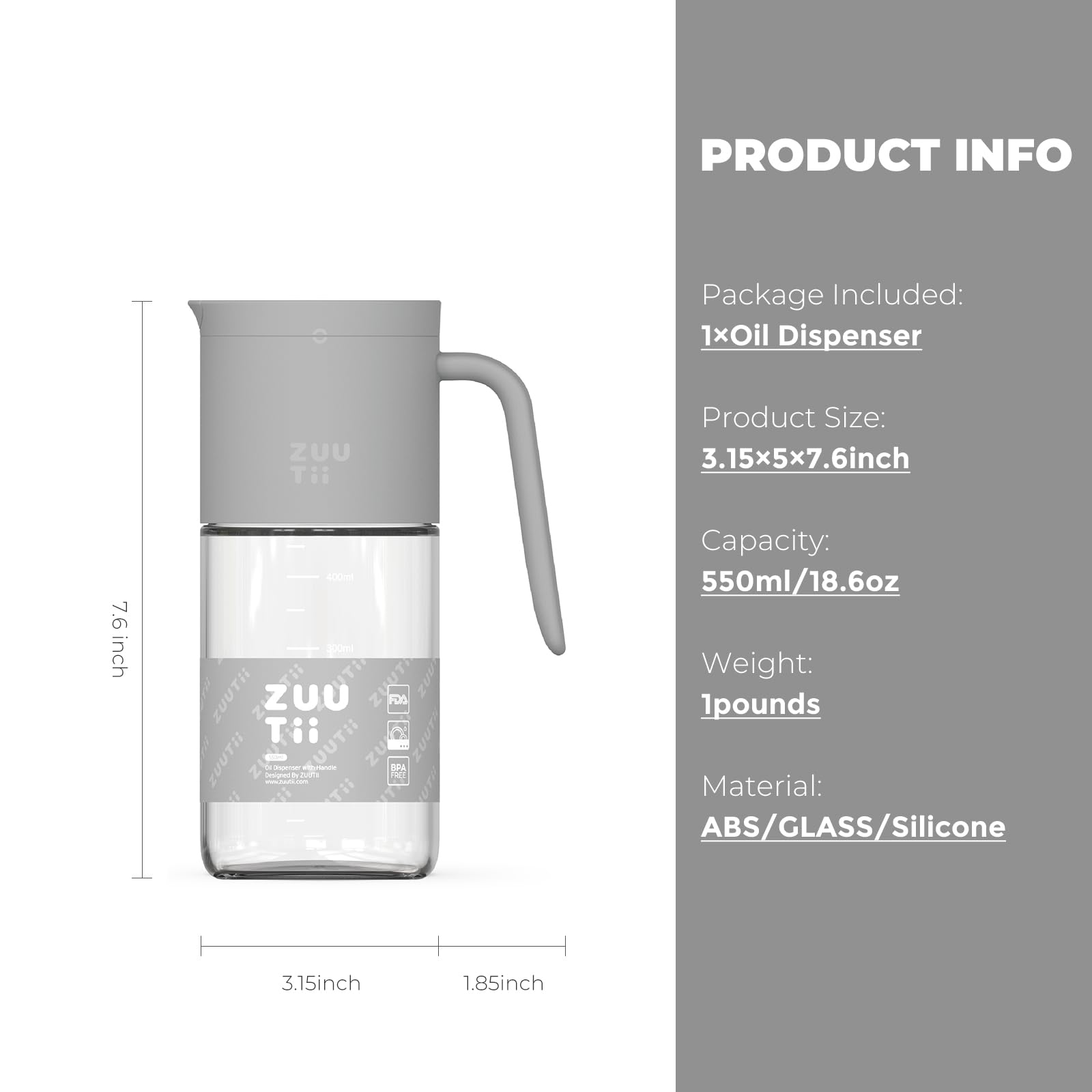 Olive Oil Dispenser Bottle 18.6oz
