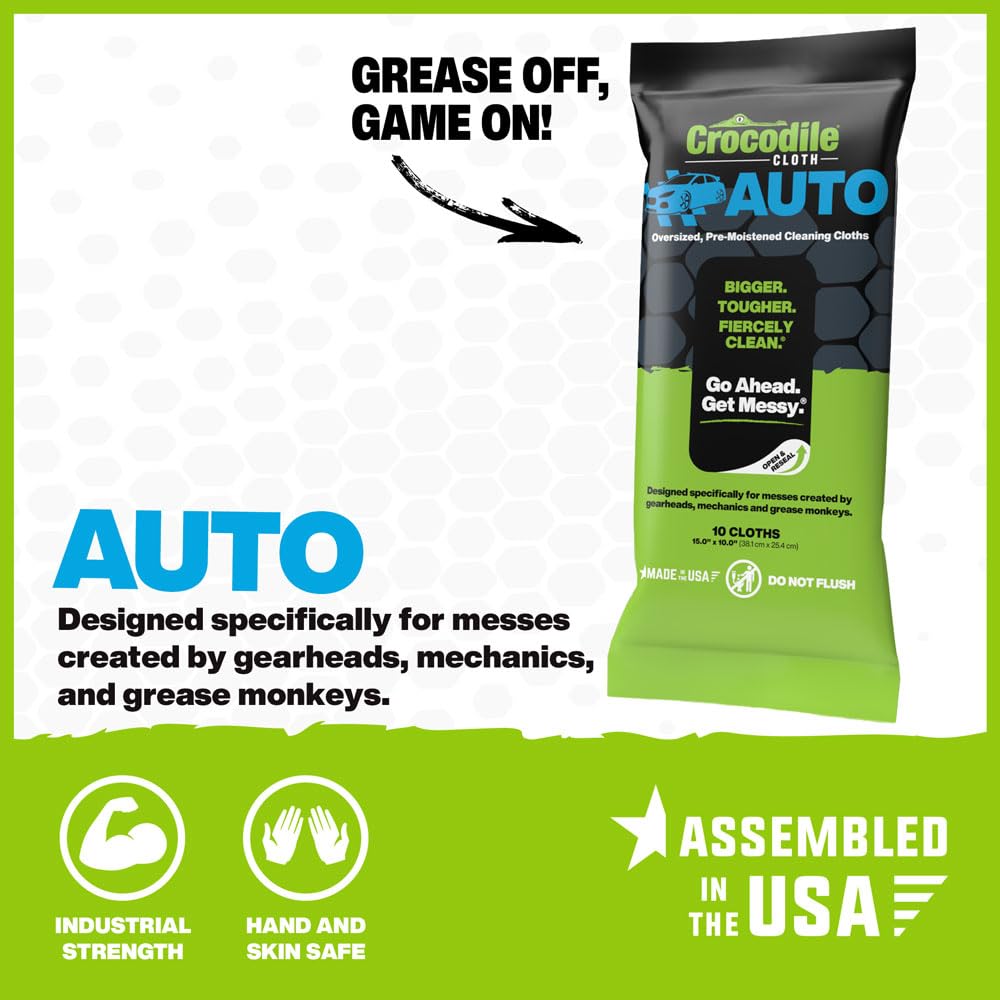 Auto Degreasing Hand & Tool Wipes (10 Count)
