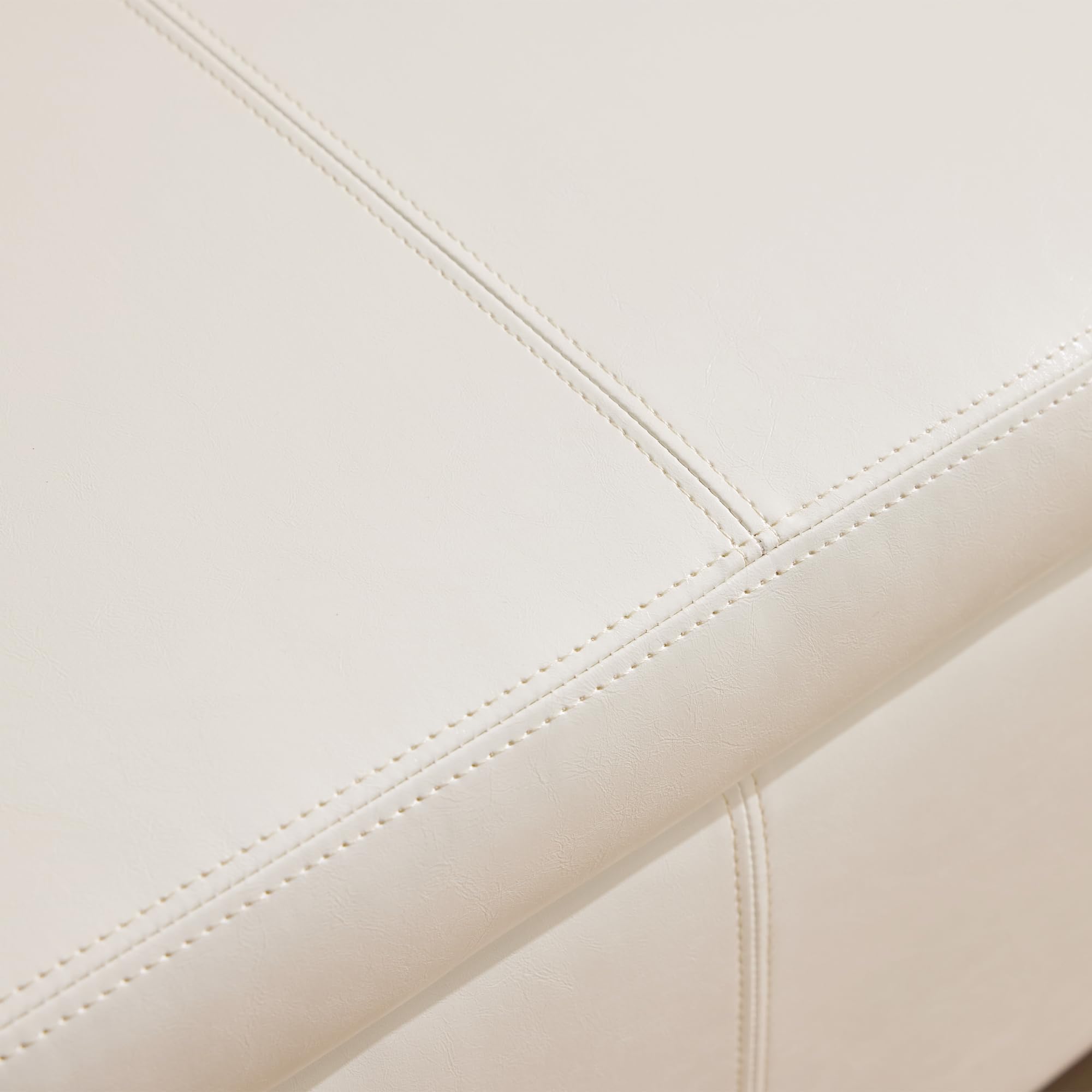 Faux Leather Storage Ottoman Bench 50.3 inch Extra Long Upholstered Bedroom Bench with Large Storage Space for The Living Room
