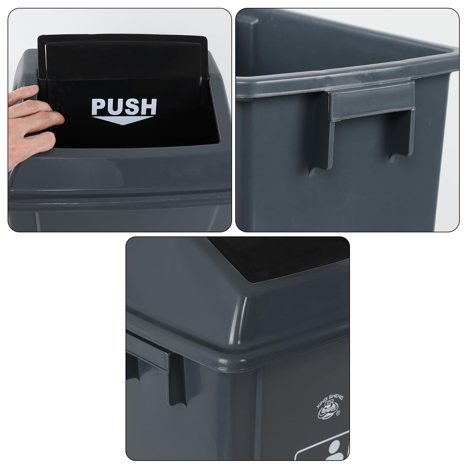 6 Gallon Plastic Garbage Can Swing Lid (4 Count)