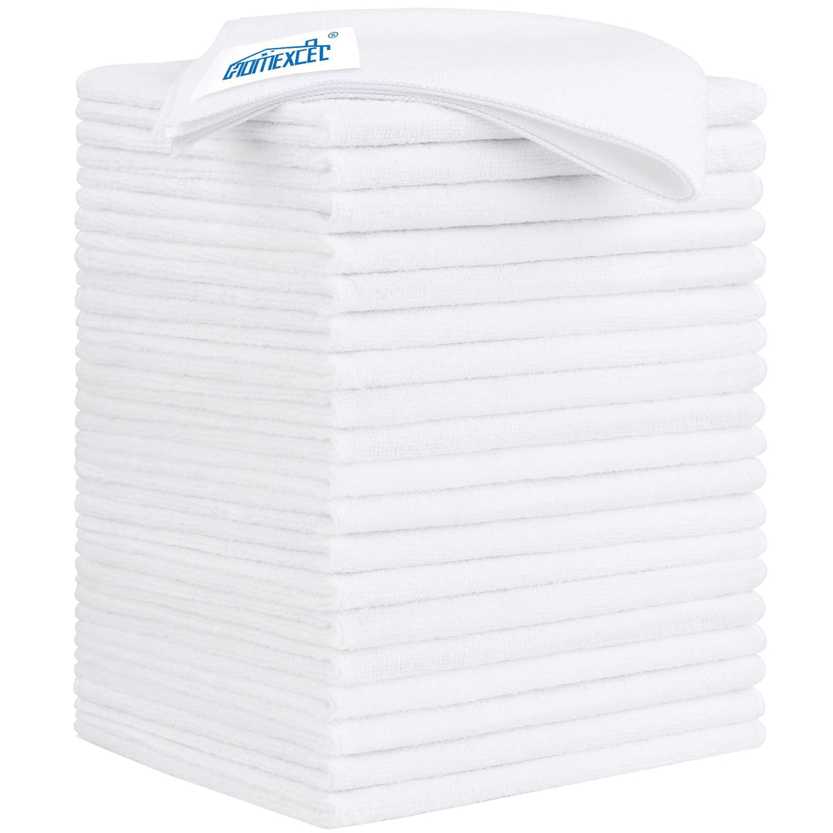 White Microfiber Cleaning Cloth 20 Pack 11.5 x 11.5 inch Microfiber Towels for Cars Ultra Absorbent Car Washing Cloth Lint Free Streak Free Cleaning Rags for Car (20 Count)