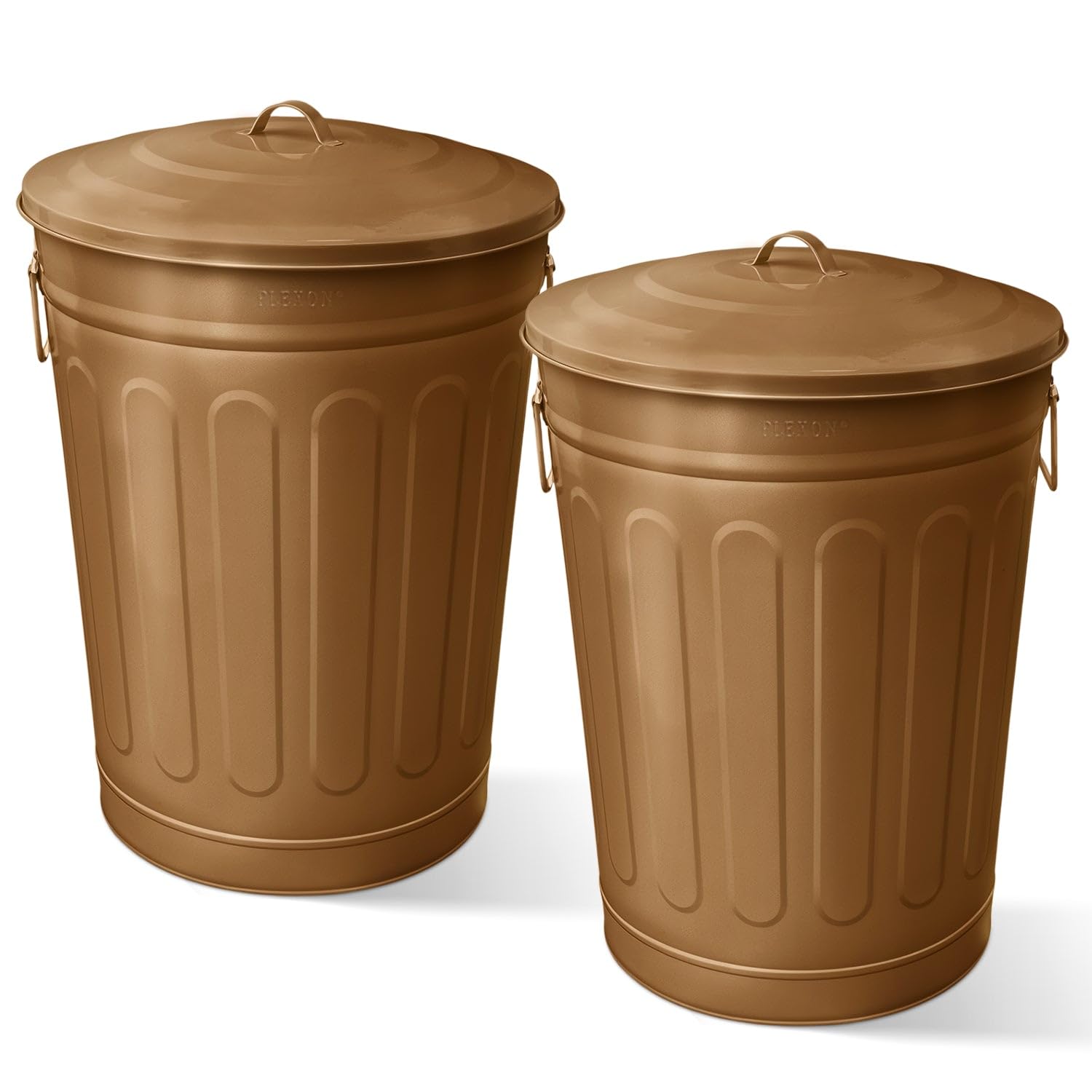 13 Gallon Metal Trash Can with Lid Outdoor Vintage Trash Can Steel Retro Garbage Can for Kitchen Farmhouse Rustic Bird Seed Storage Pet Food Cute Bucket (2 Count)