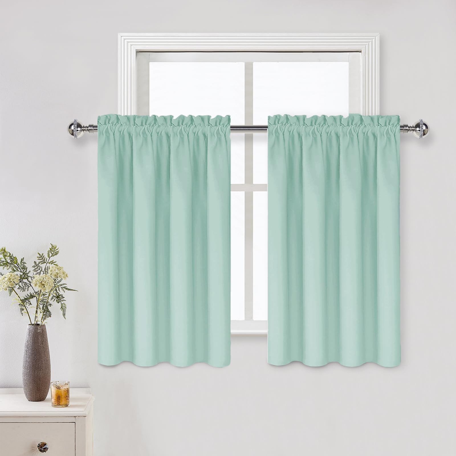 Short Blackout Curtains 42 x 36 Inch Long for Kitchen RV Bunk 2 Panels (2 Count)