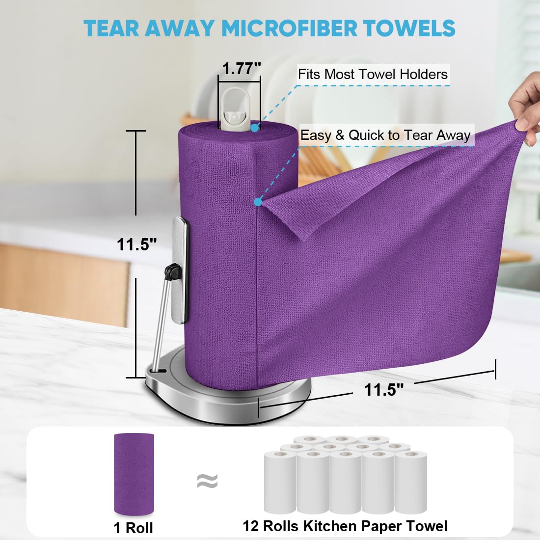 Microfiber Cleaning Cloth Roll (75 Count)