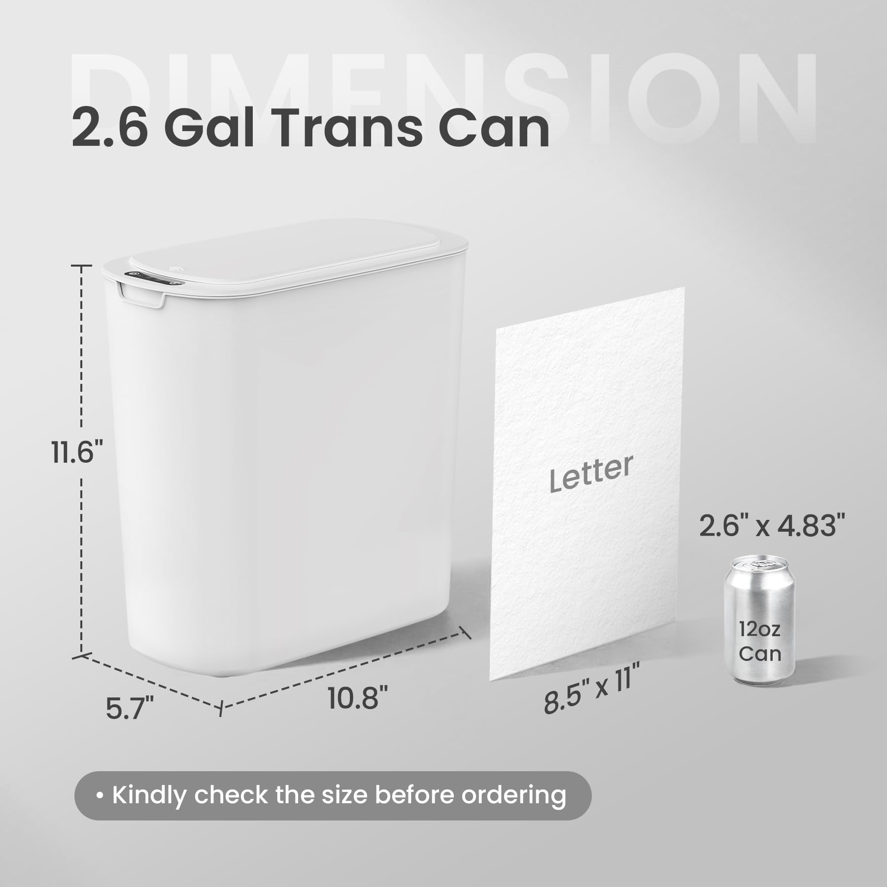 Automatic Small Bathroom Trash Can with Lid
