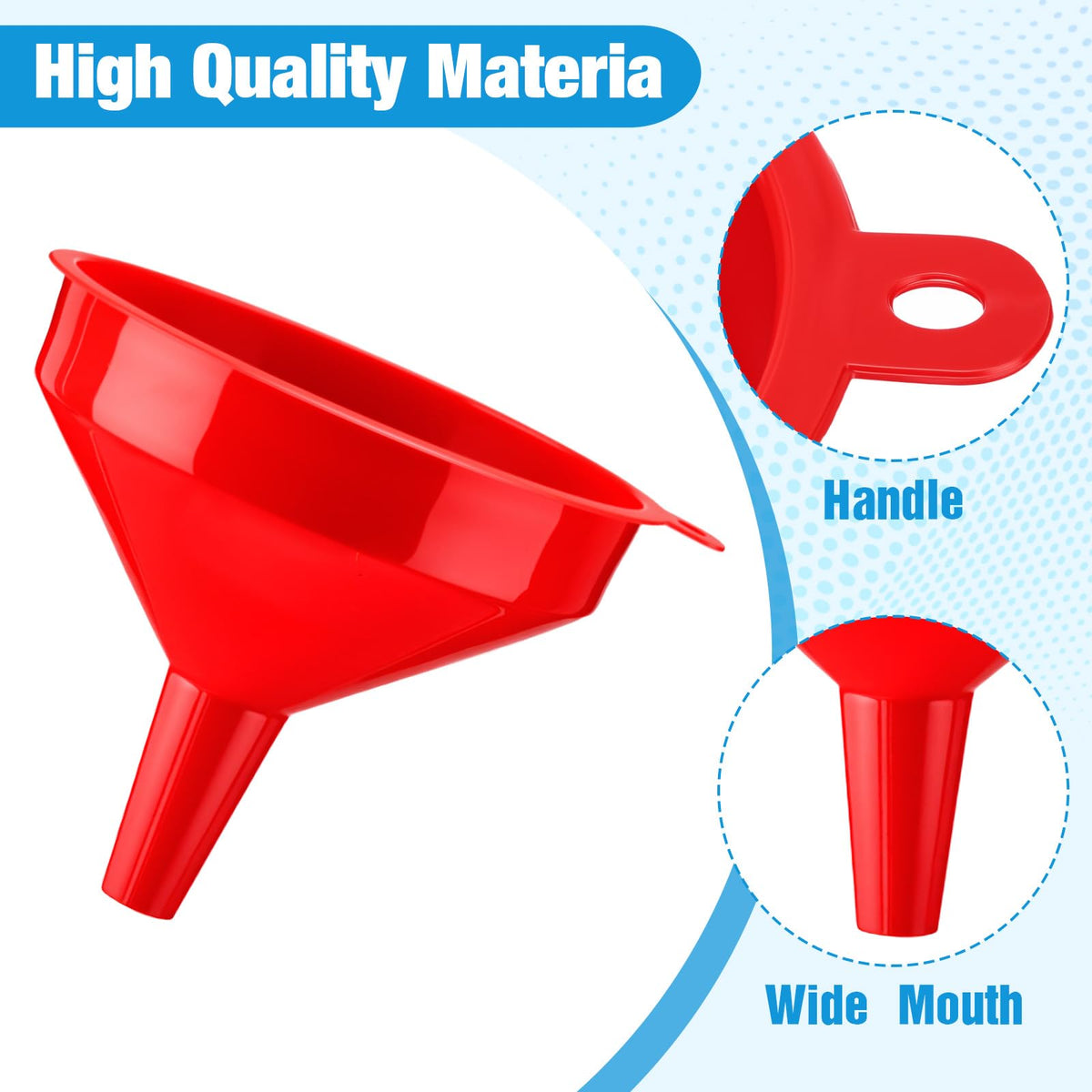 18 Pcs Plastic Funnels 4.7 Inch Wide Mouth Multi (18 Count)