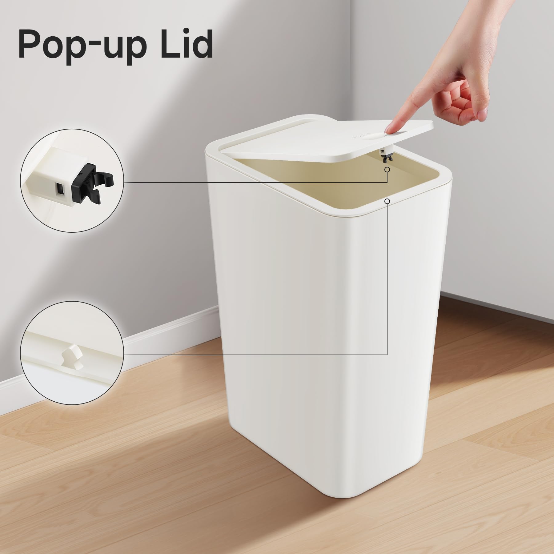Bathroom Trash Can with Lid (2 Count)