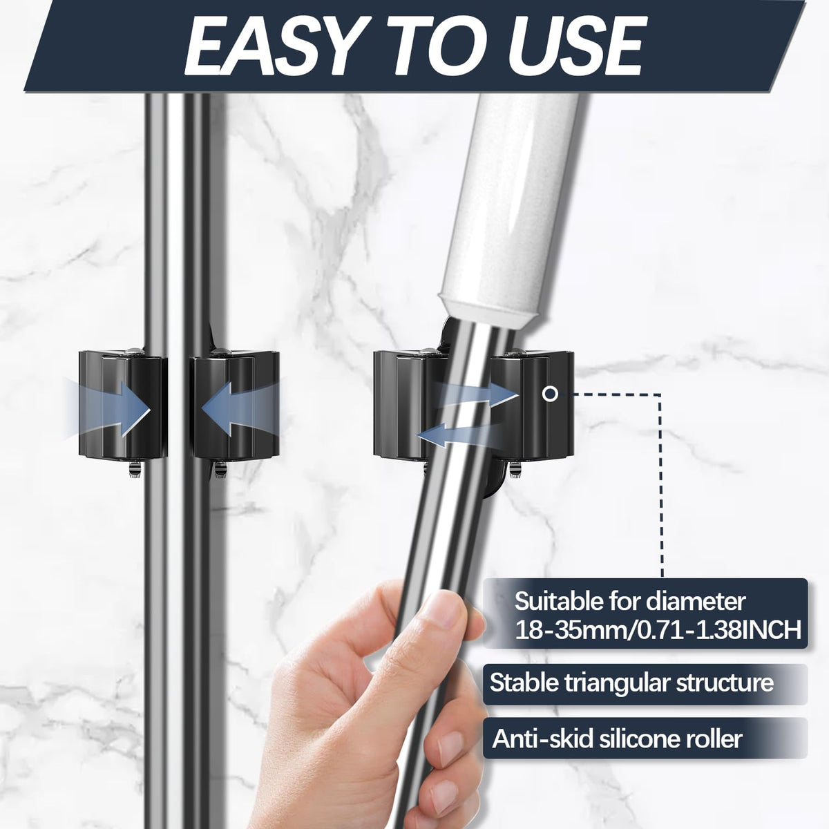 Broom Holder Wall Mount 4 Pack (4 Count)