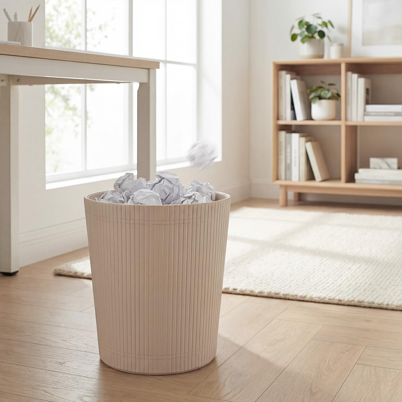 Pu Leather Trash Can