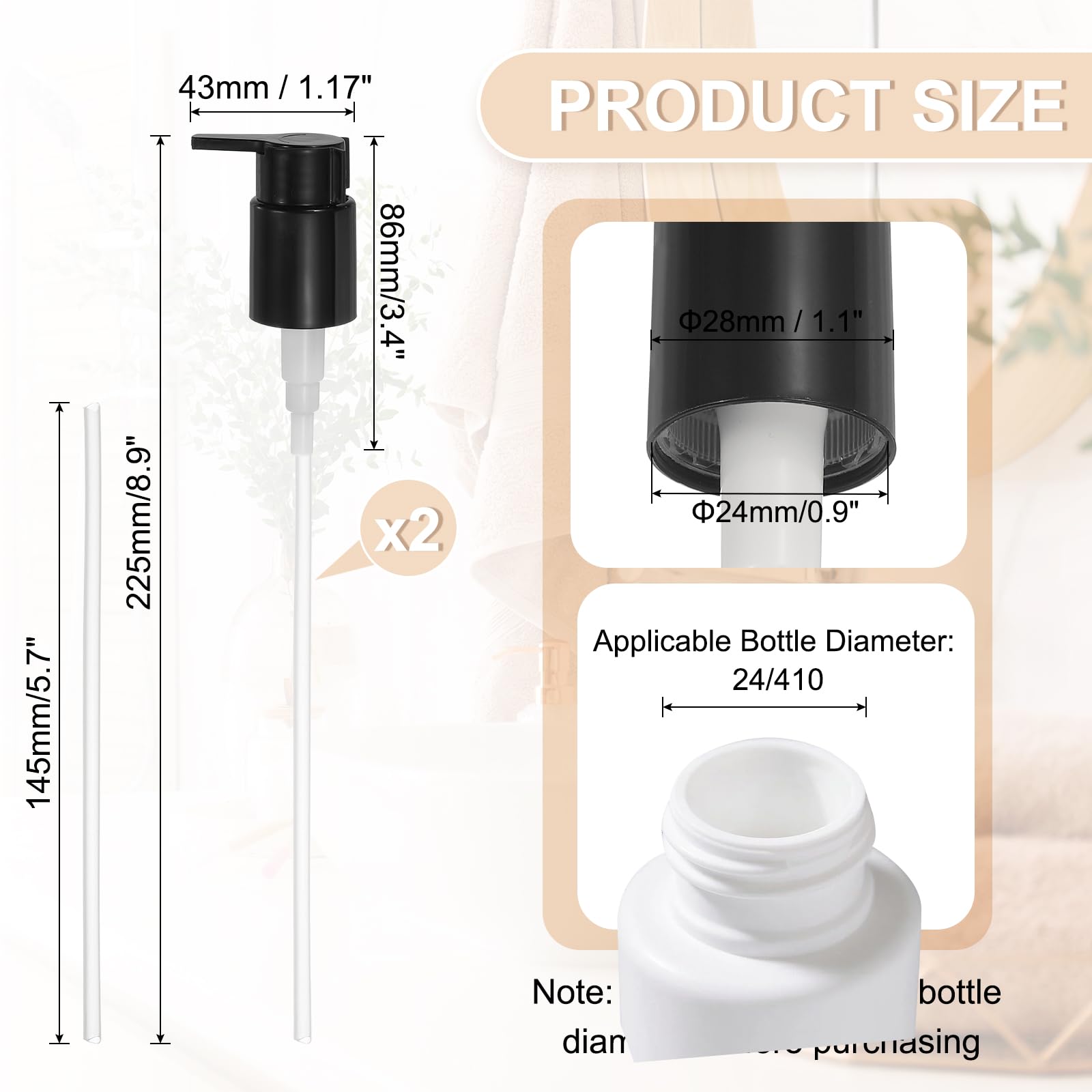 2 Pcs Soap Dispenser Pump Heads (2 Count)