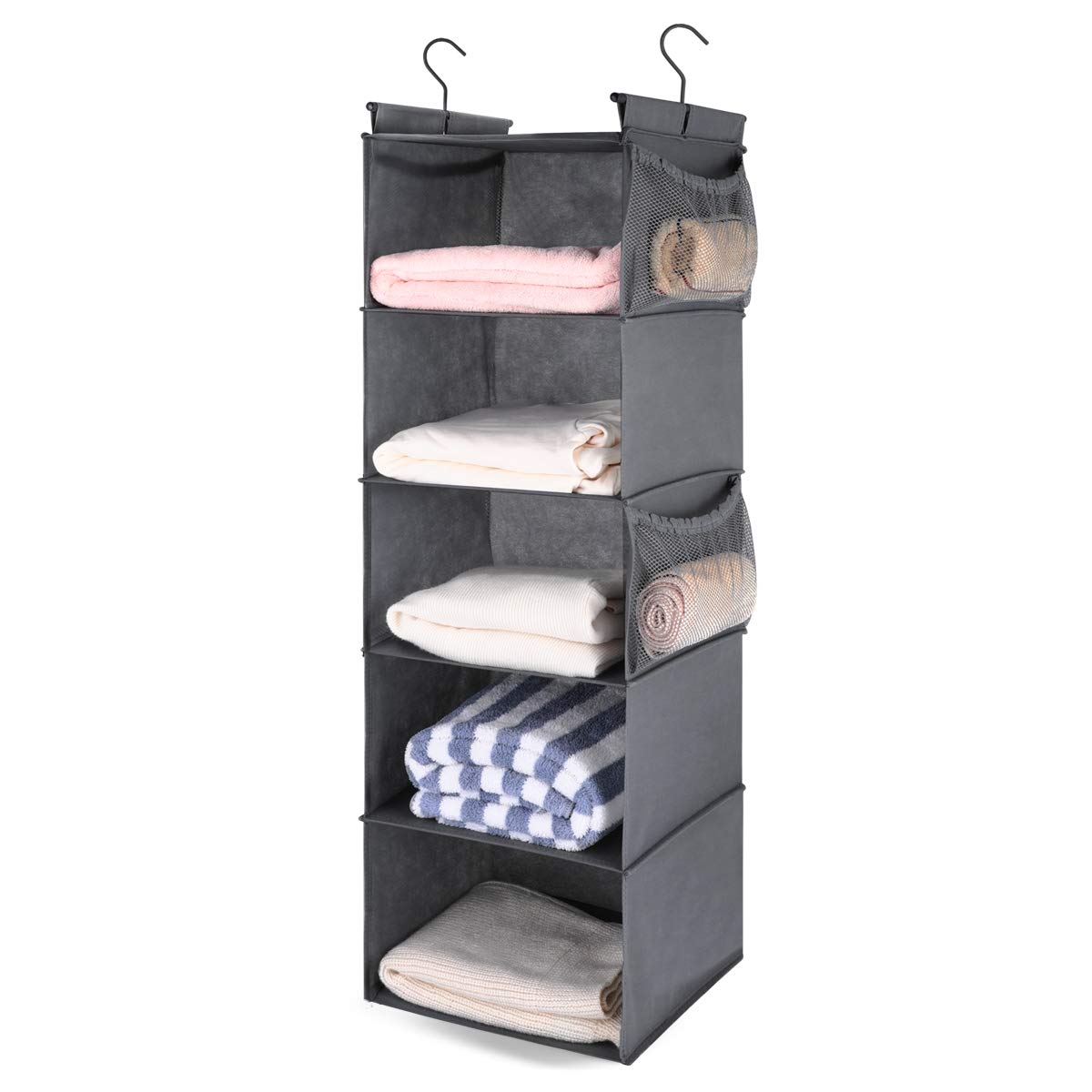 5 Shelf Foldable Hanging Closet Organizer