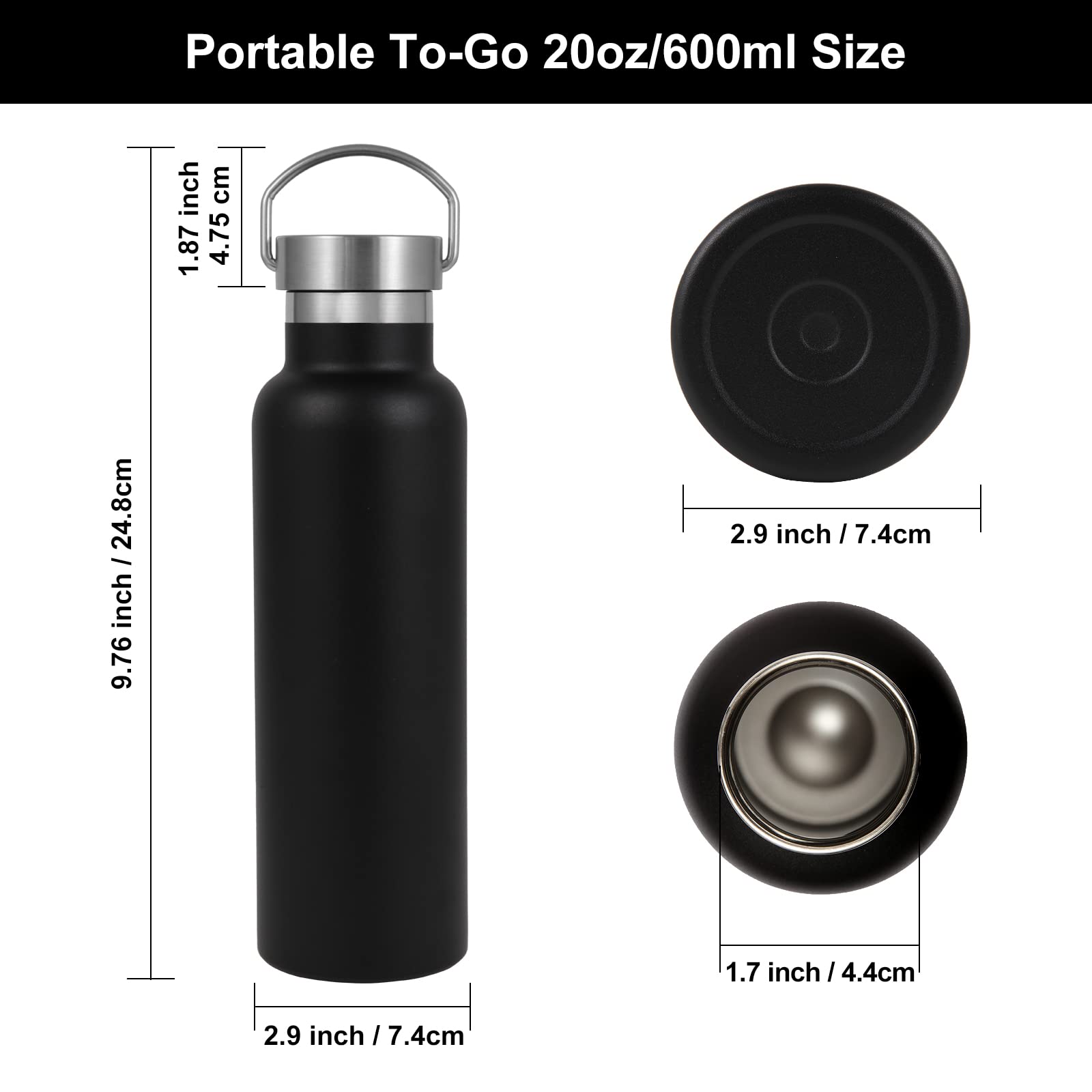 Black Stainless Steel Water Bottles