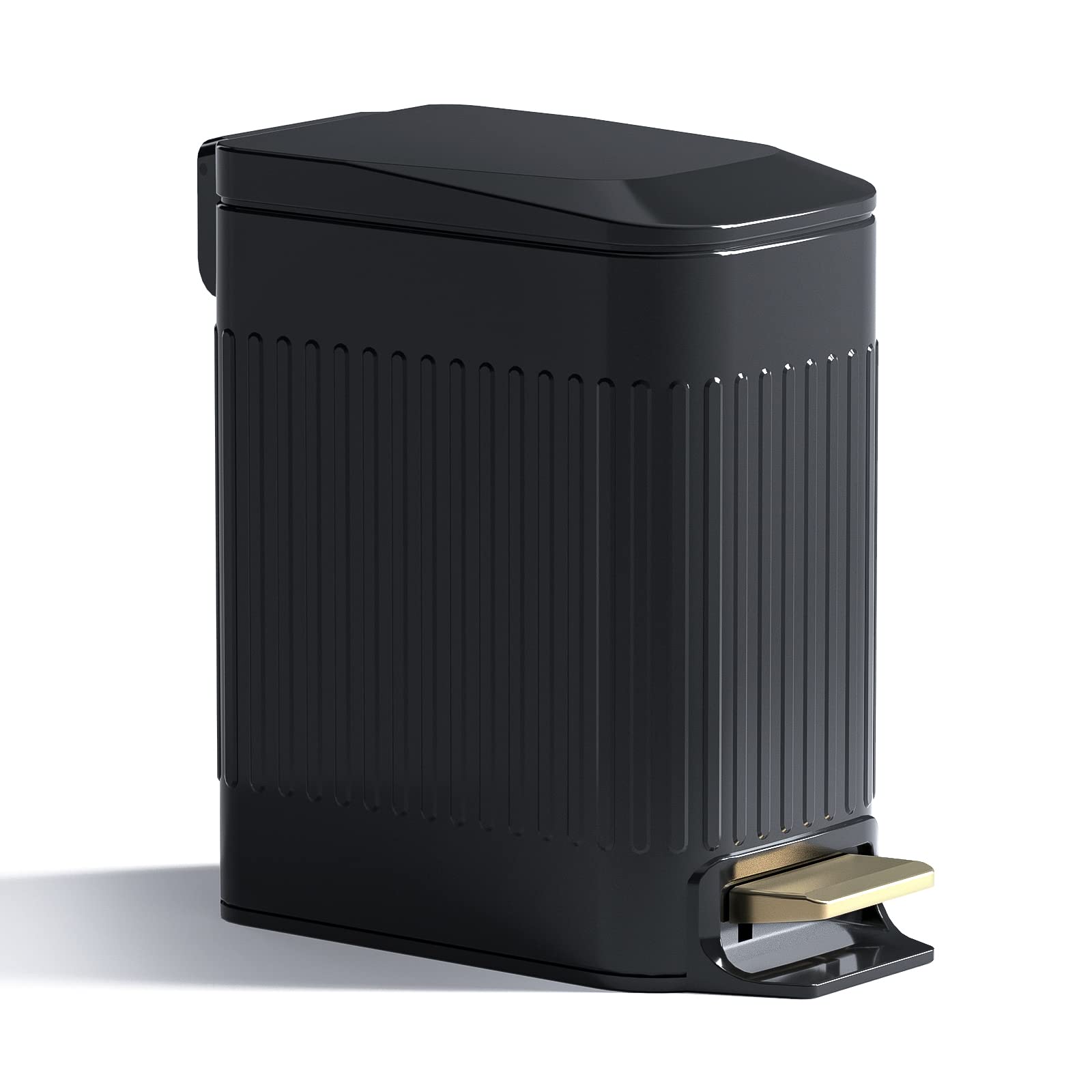 Small Bathroom Trash Can with Lid Soft Close