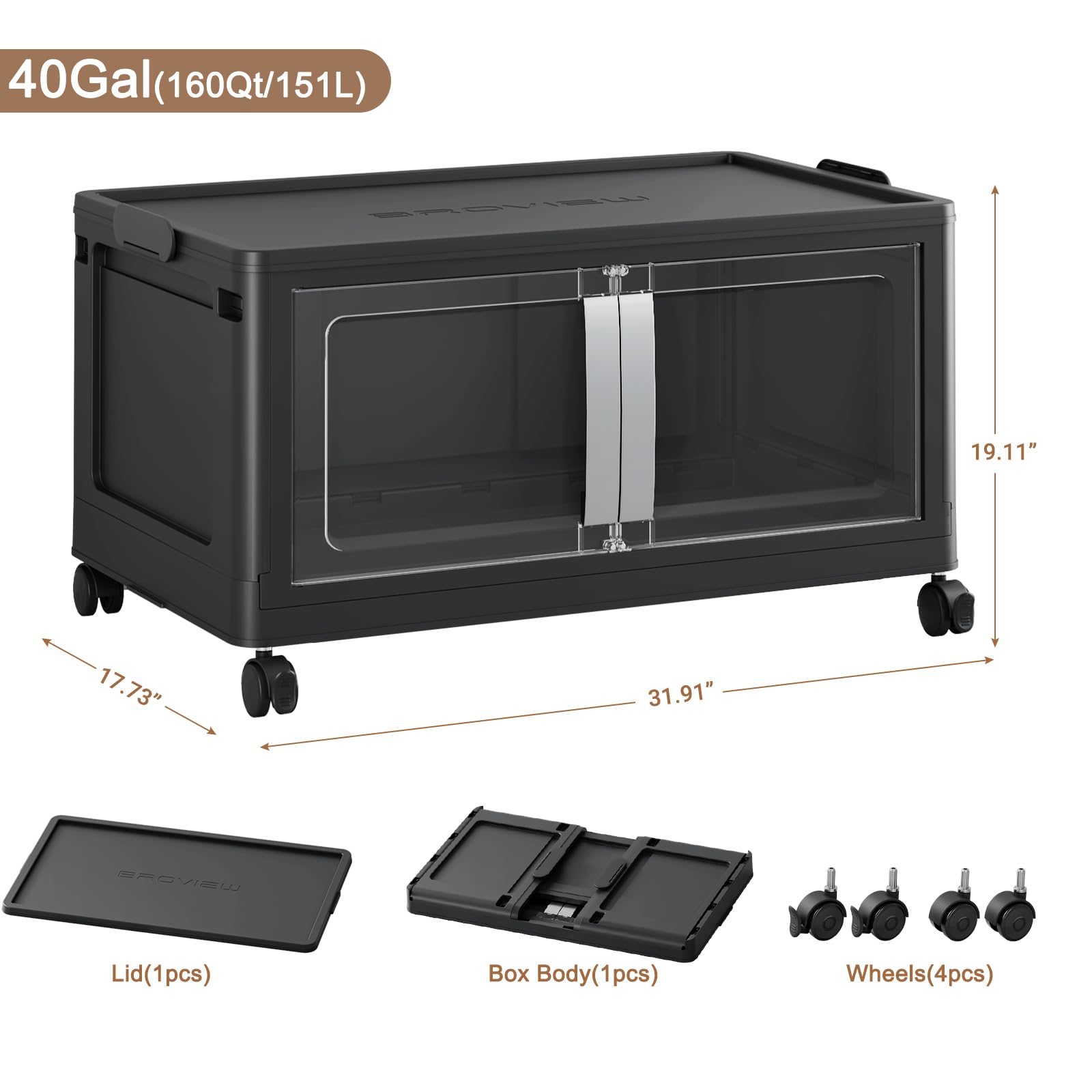 160QT Stackable Storage Bins with Lids