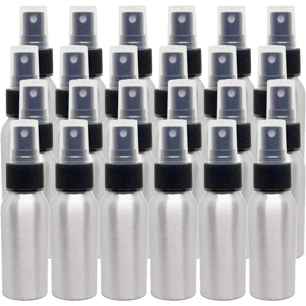 2 fl oz Aluminum Bottle with Black Spray Cap (24 ct)