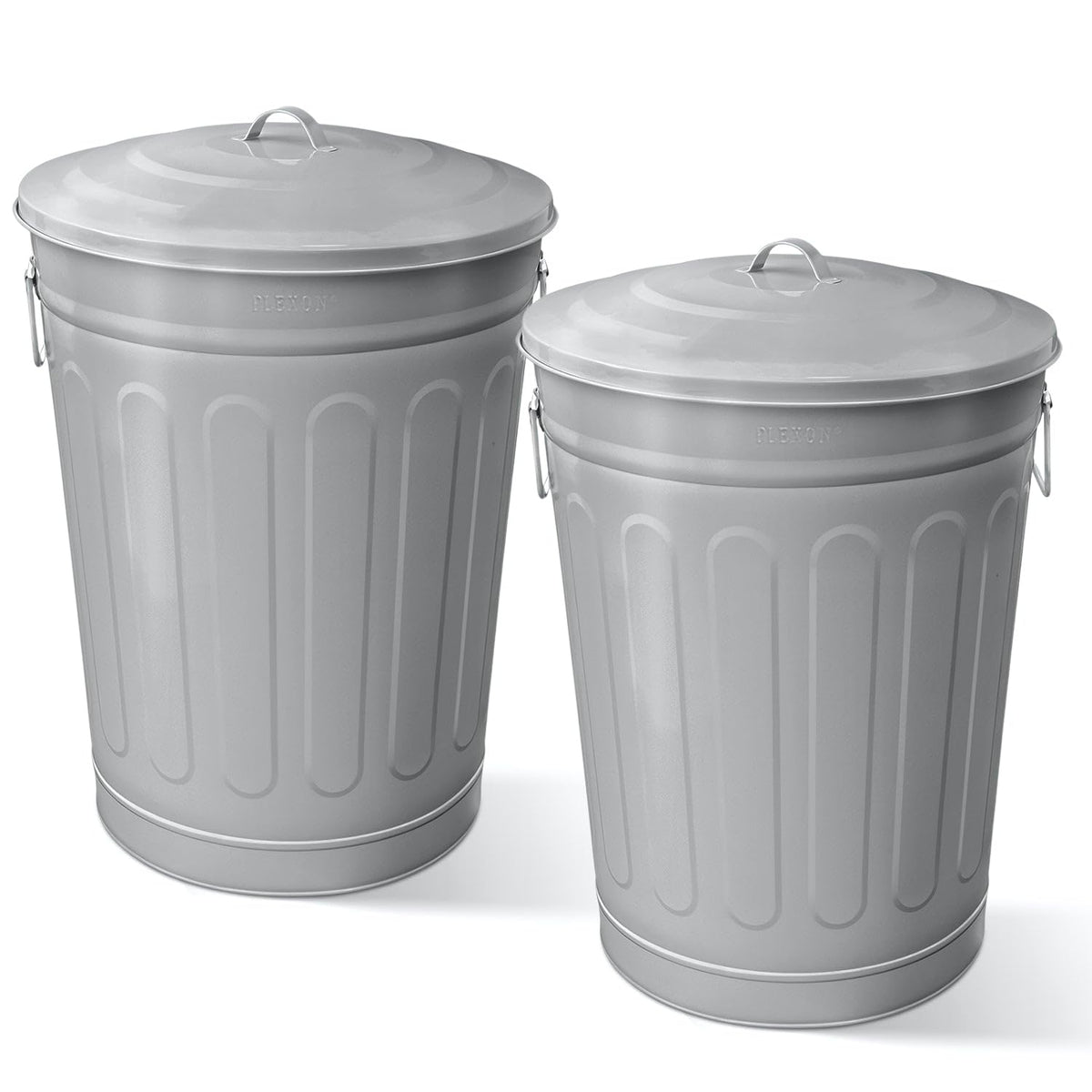 13 Gallon Metal Trash Can with Lid Outdoor Vintage Trash Can Steel Retro Garbage Can for Kitchen Farmhouse Rustic Bird Seed Storage Pet Food Cute Bucket (2 Count)