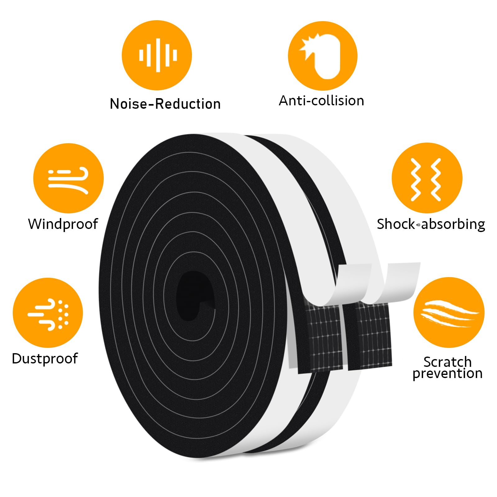Strong Adhesive Foam Seal Strips for Door & Window (40 Foot)