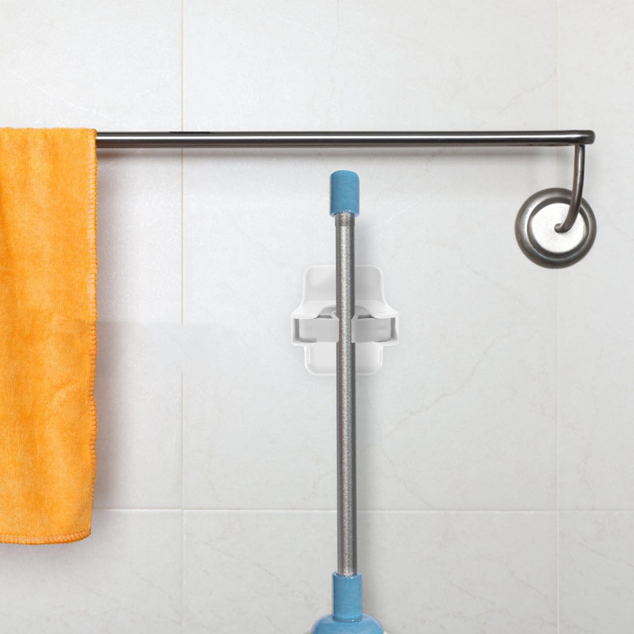 4Pcs Broom Holder Wall Mount Mop Grippers No Drilling Anti