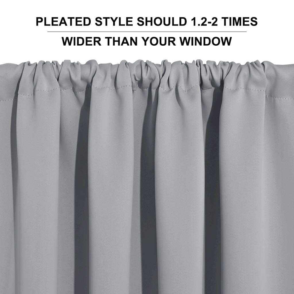Short Blackout Curtains for Small Window Kitchen Bathroom Cafe RV