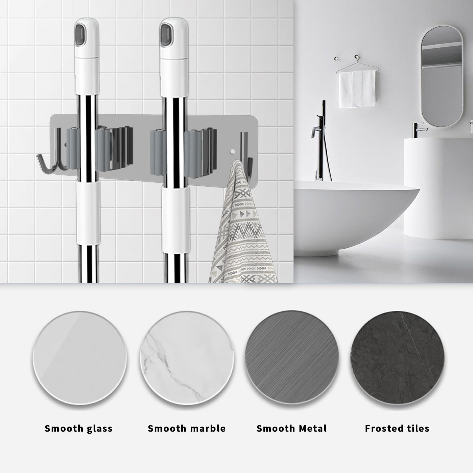 Broom and Mop Holder Wall Mounted