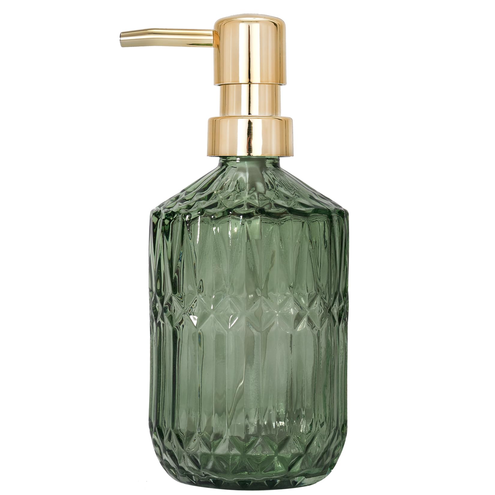 Glass Soap Dispenser Green Bottle Plastic Pump for Kitchen Hand Dish