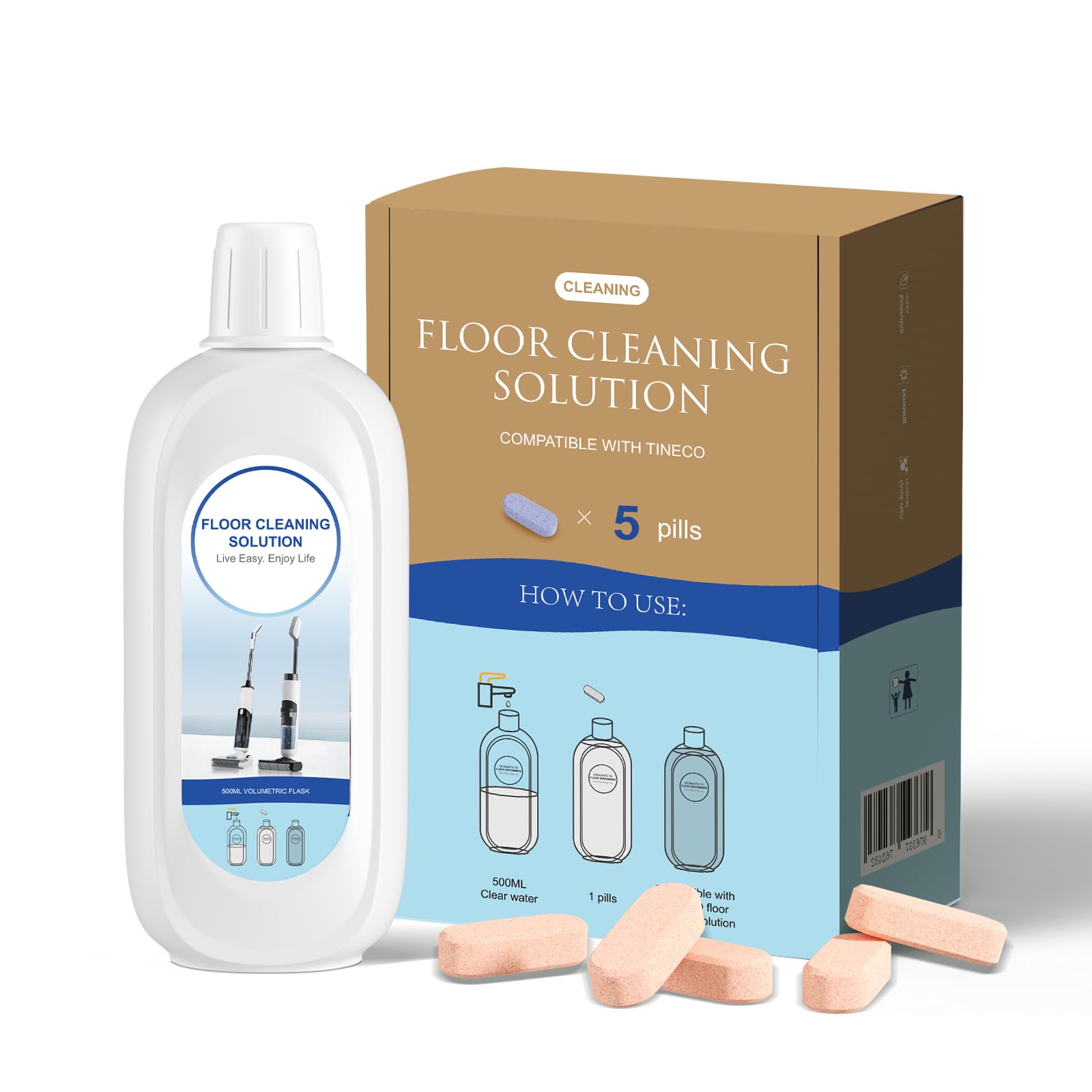 5 Packs Orange Scent Soap Cleaning Solution Compatible with Tineco (84.5 Ounce)