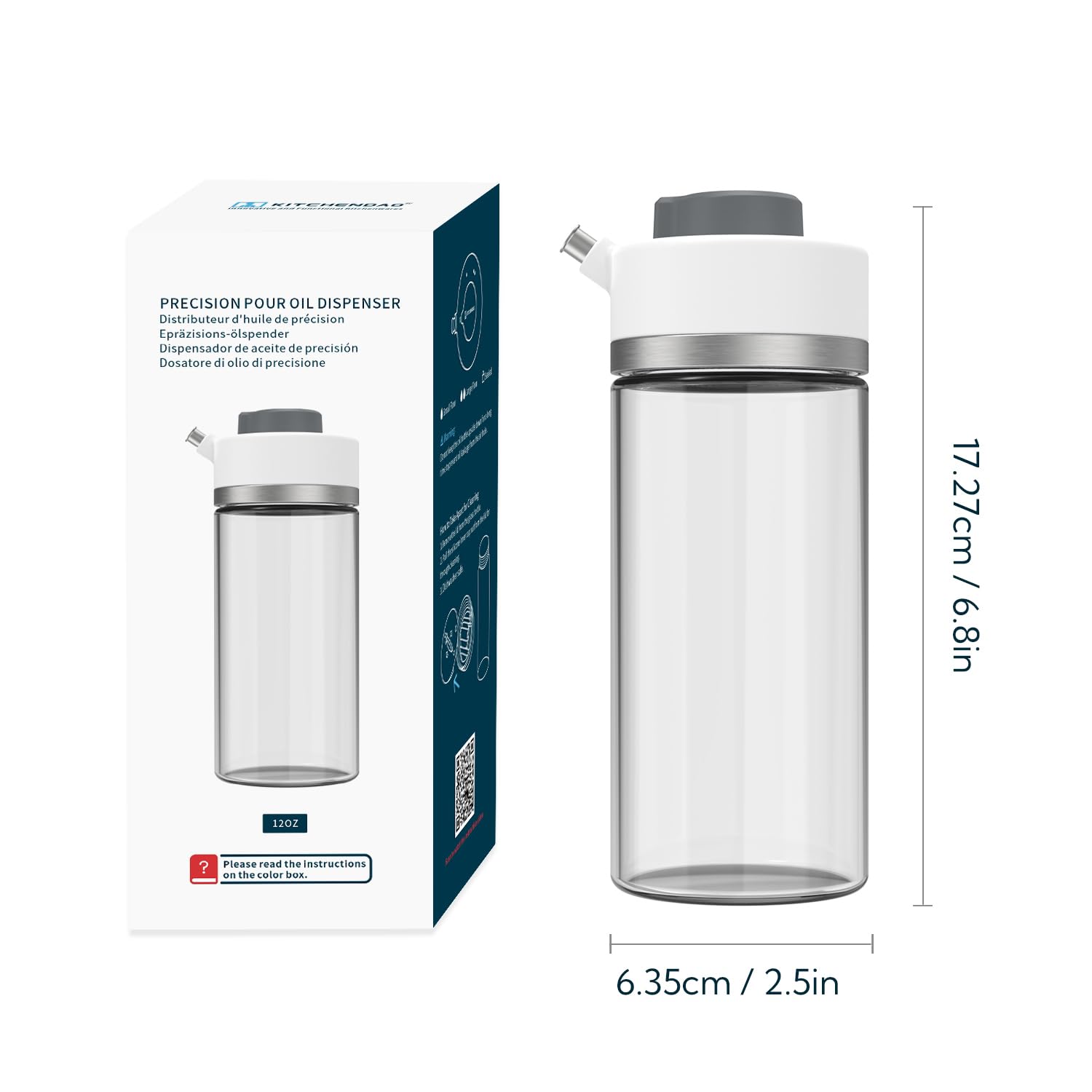 Precision Pour Glass Oil Dispenser with 3 Modes